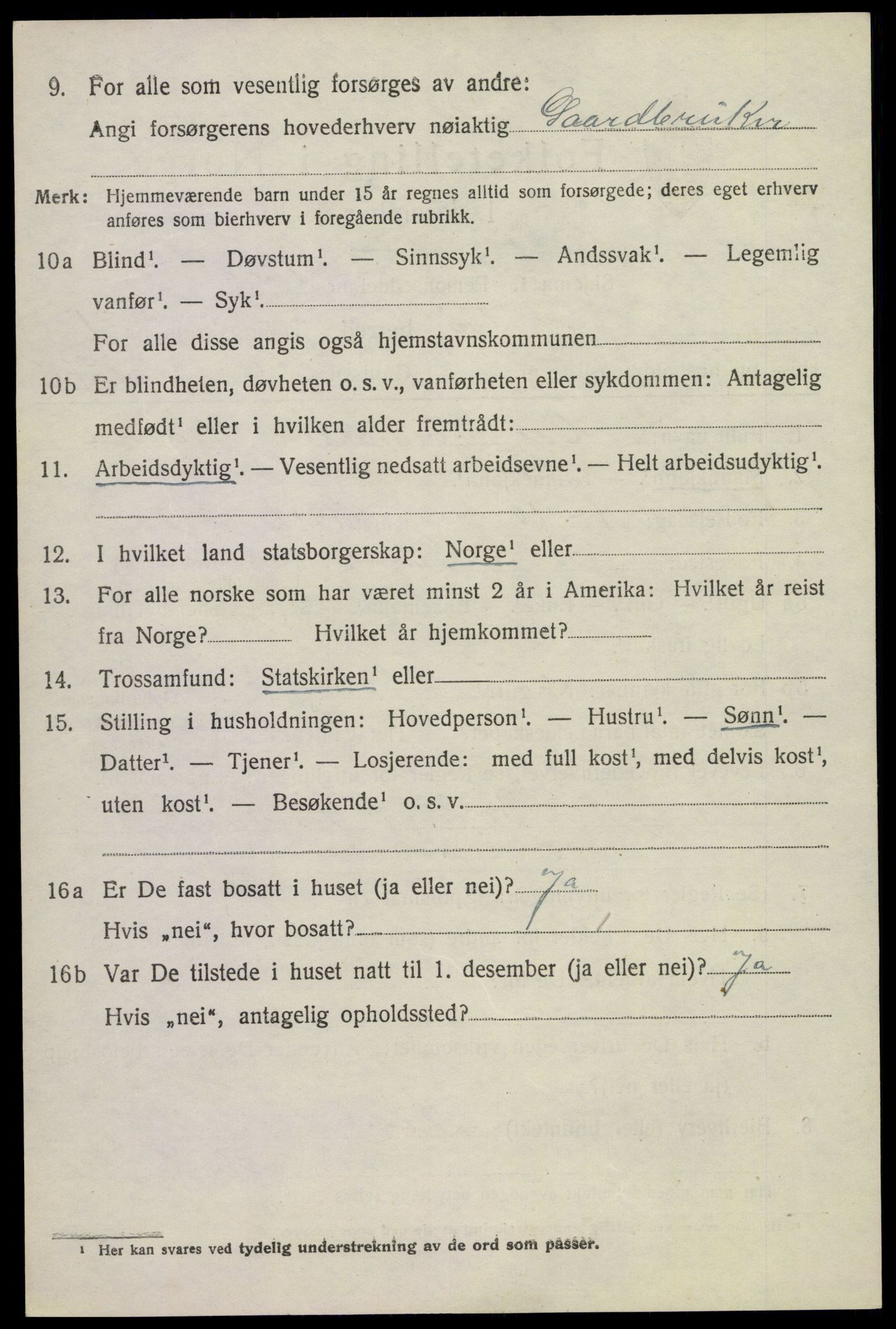 SAKO, 1920 census for Bø (Telemark), 1920, p. 4919