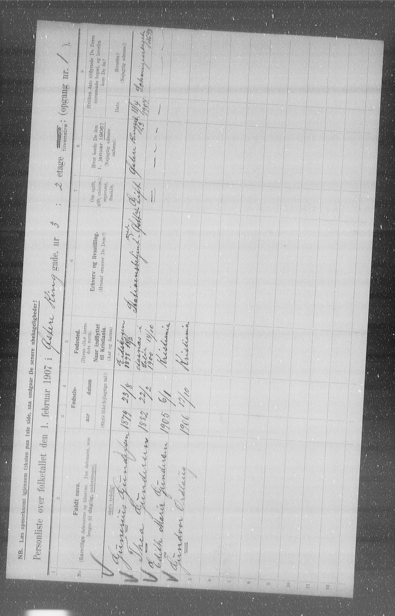 OBA, Municipal Census 1907 for Kristiania, 1907, p. 65782