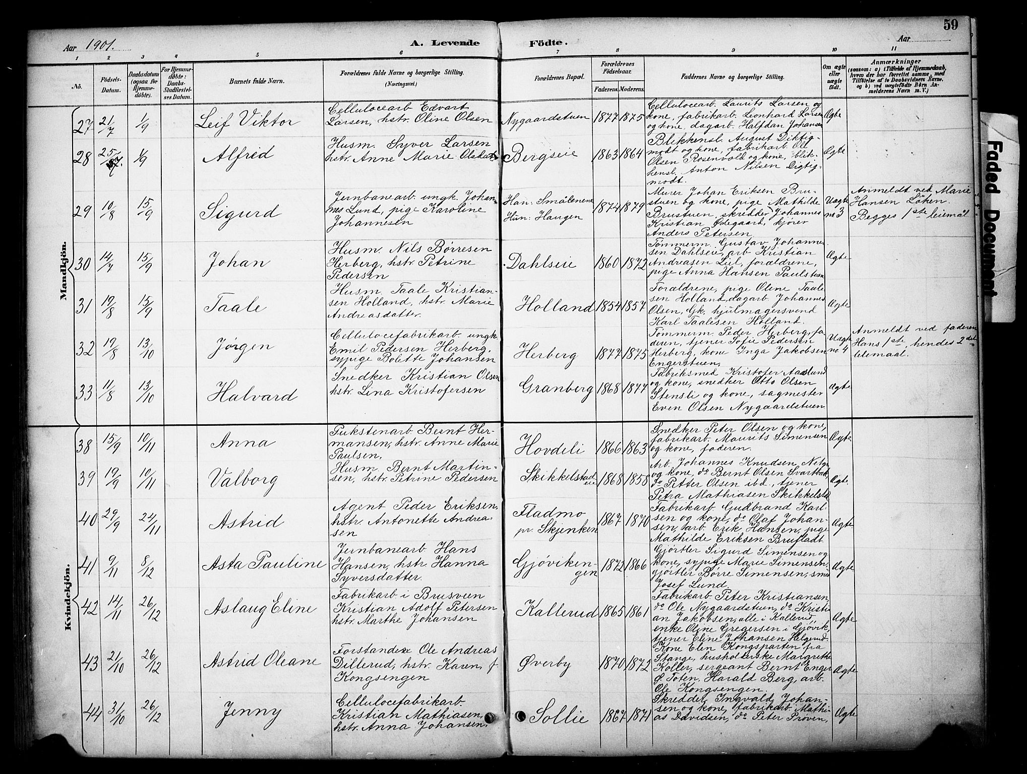 Vardal prestekontor, SAH/PREST-100/H/Ha/Haa/L0012: Parish register (official) no. 12, 1893-1904, p. 59