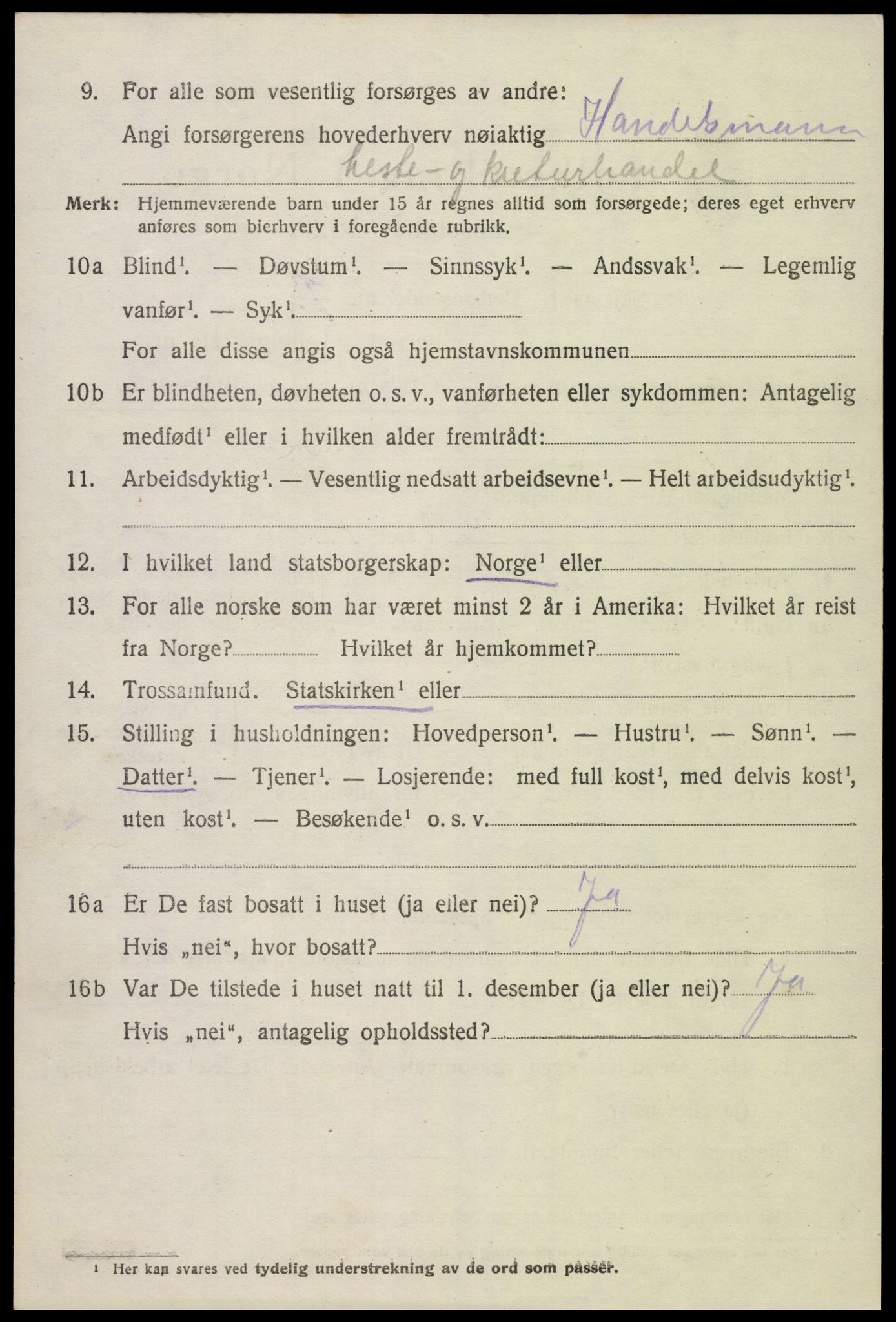 SAK, 1920 census for Hornnes, 1920, p. 832