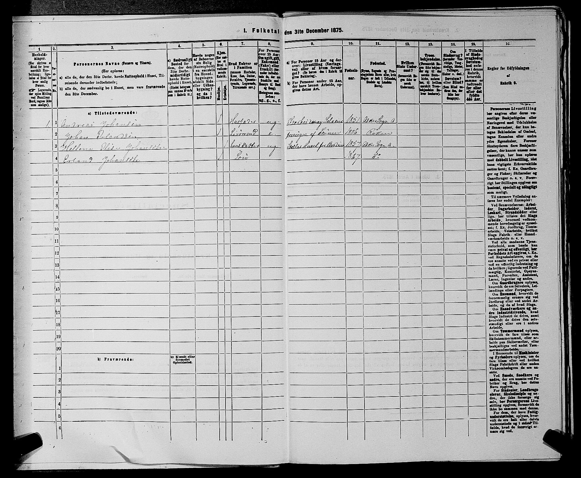 RA, 1875 census for 0220P Asker, 1875, p. 537