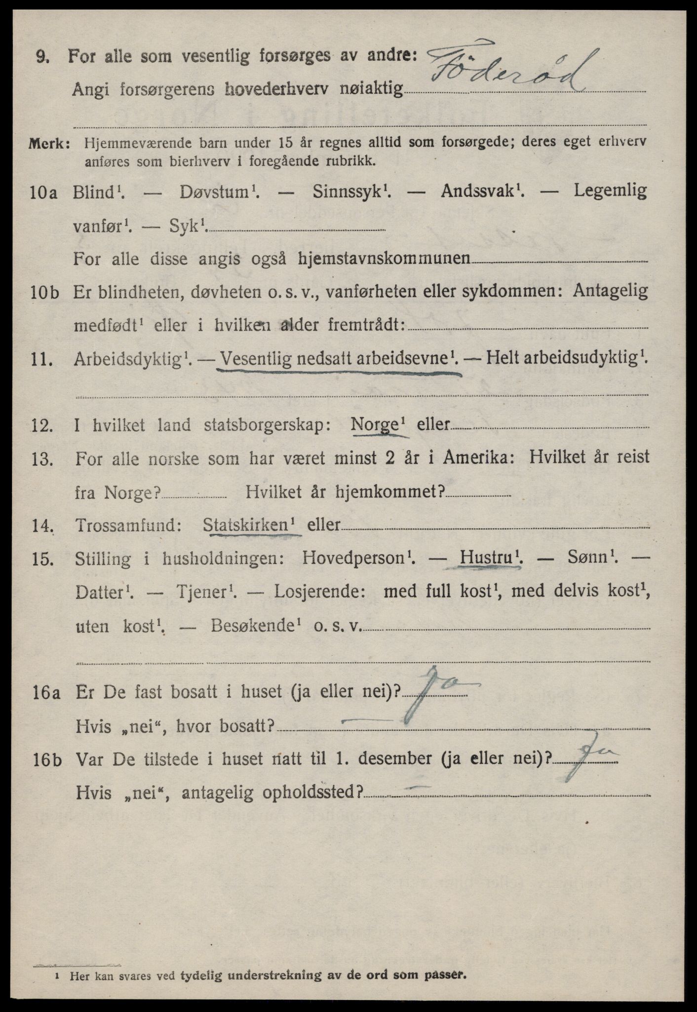 SAT, 1920 census for Nesset, 1920, p. 2791