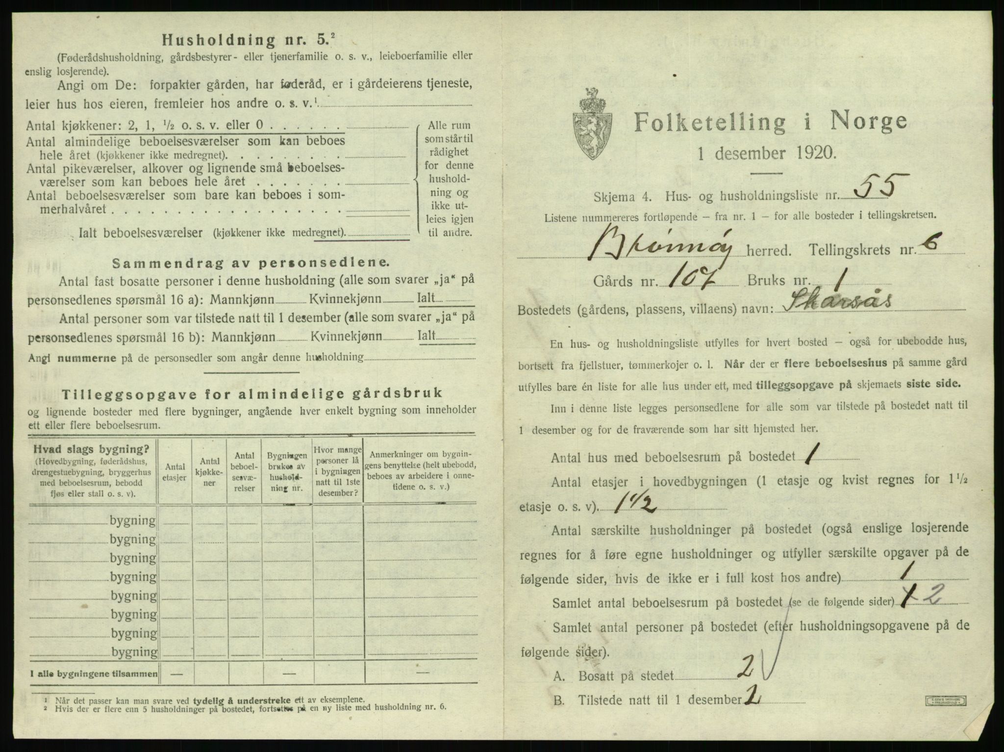 SAT, 1920 census for Brønnøy, 1920, p. 614