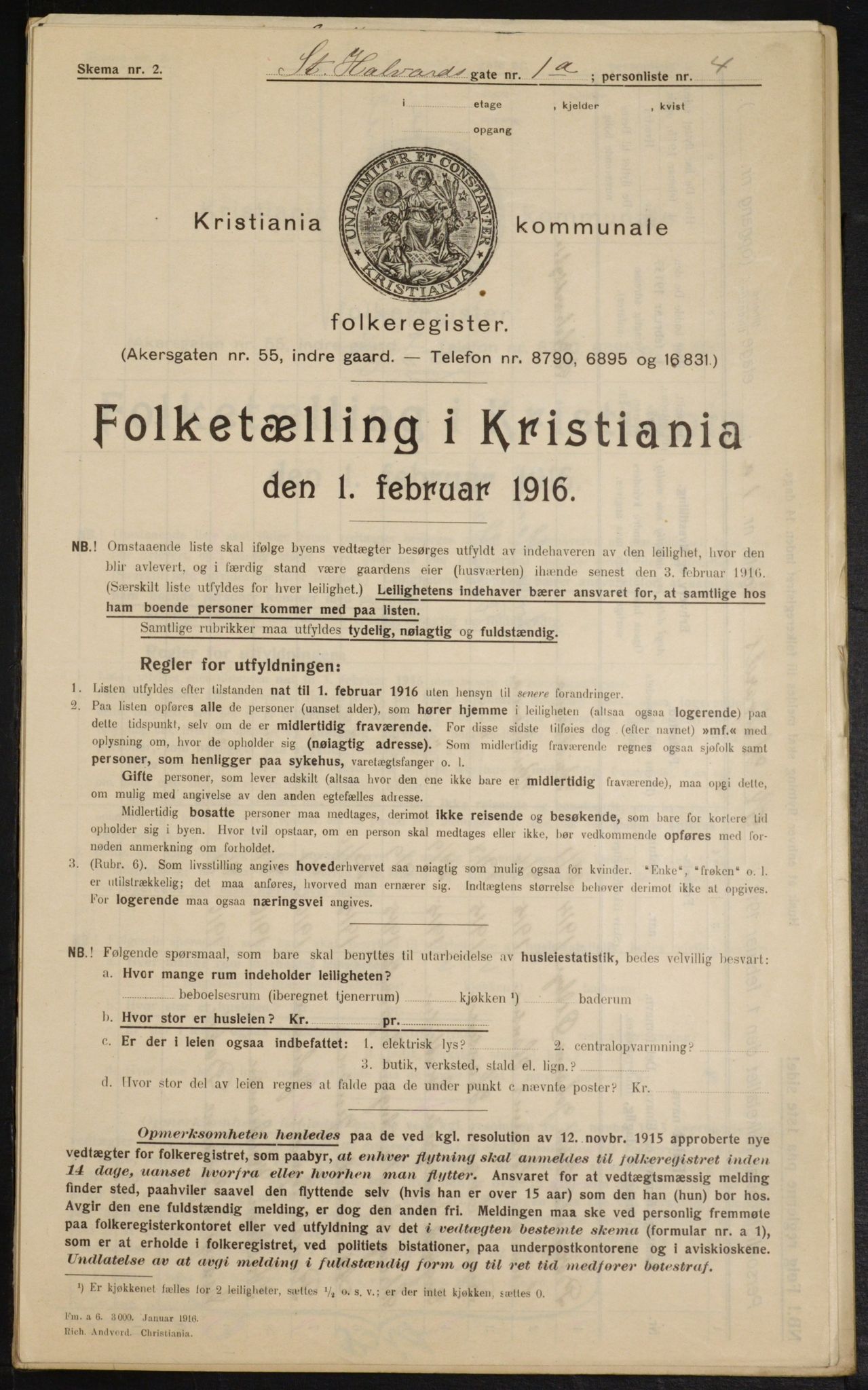 OBA, Municipal Census 1916 for Kristiania, 1916, p. 89602