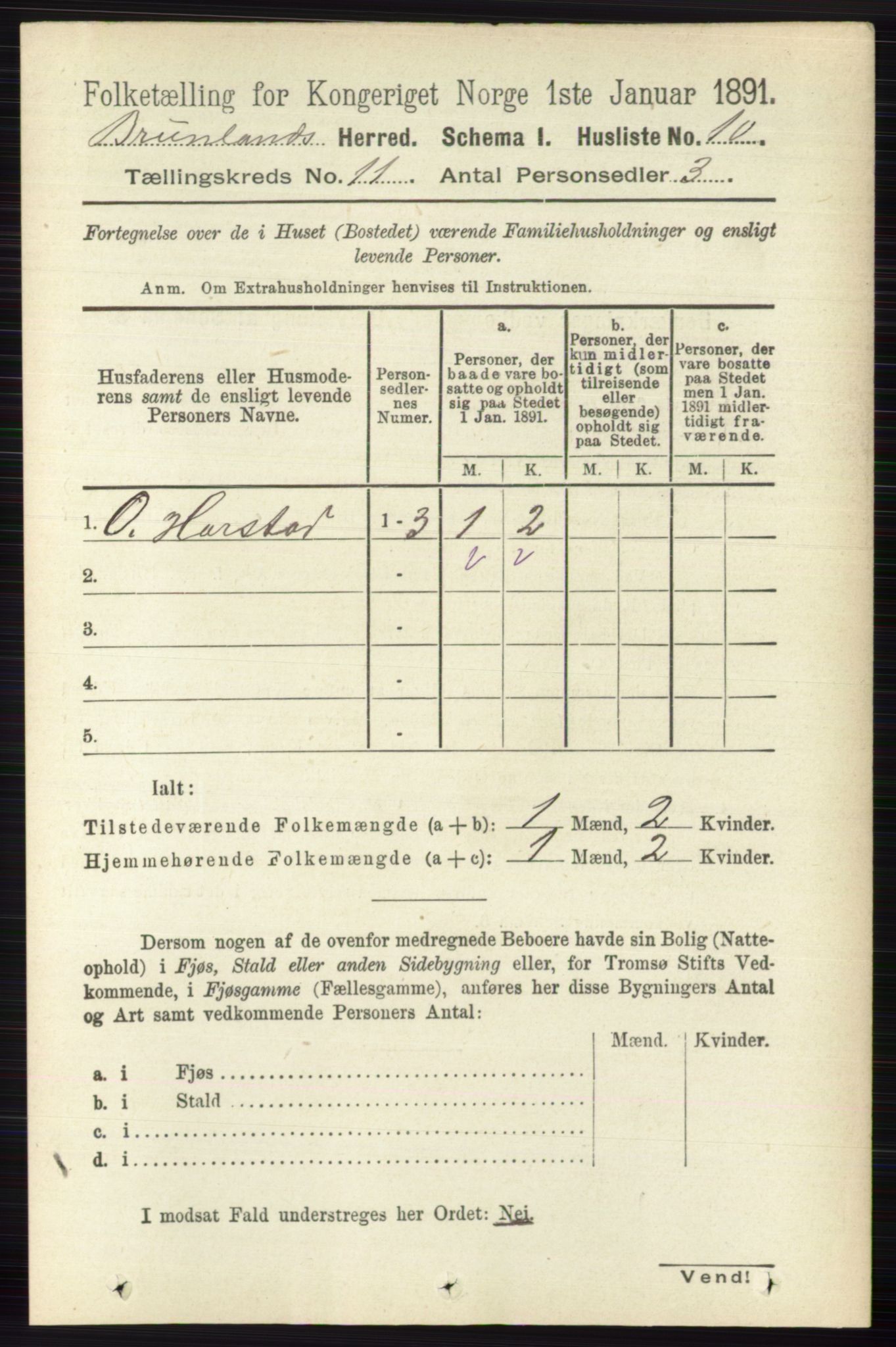RA, 1891 census for 0726 Brunlanes, 1891, p. 5301