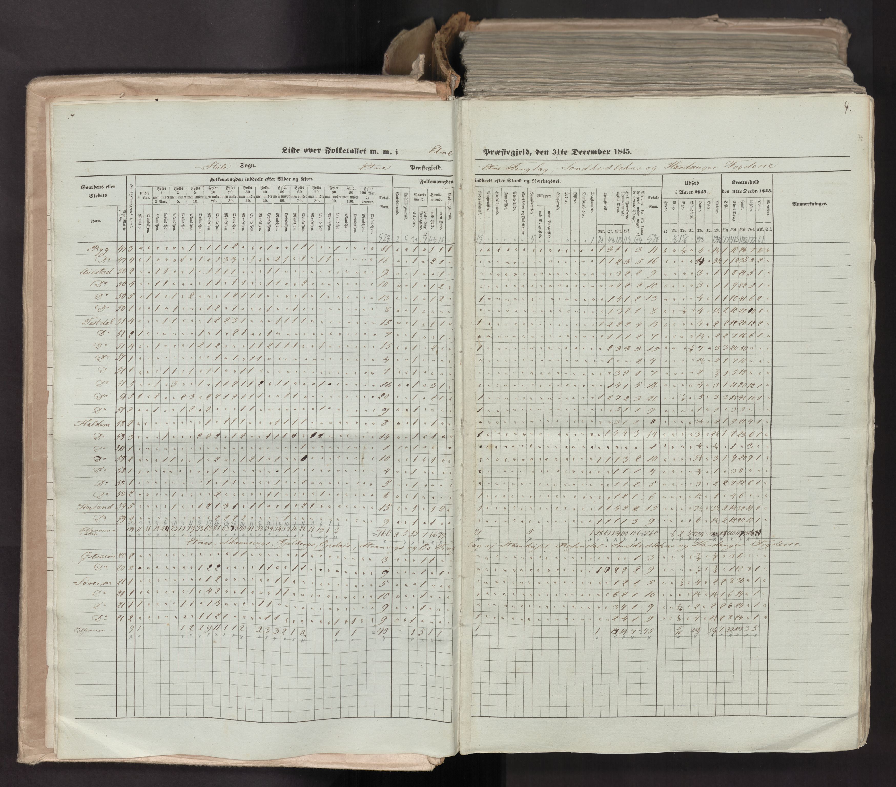 RA, Census 1845, vol. 7: Søndre Bergenhus amt og Nordre Bergenhus amt, 1845, p. 4