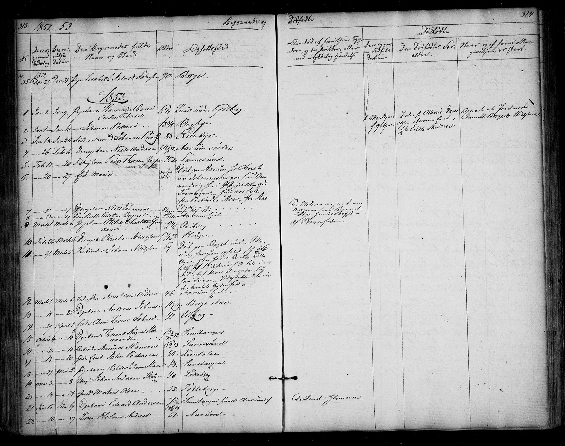 Borge prestekontor Kirkebøker, AV/SAO-A-10903/F/Fa/L0005: Parish register (official) no. I 5, 1848-1860, p. 313-314