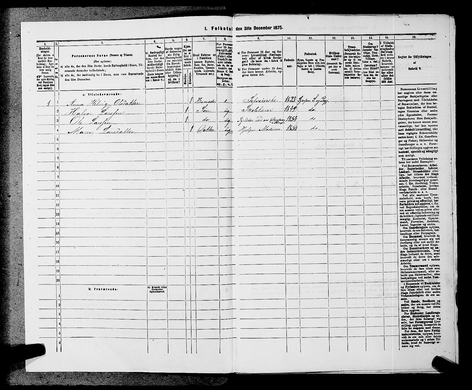 SAKO, 1875 census for 0812P Gjerpen, 1875, p. 591