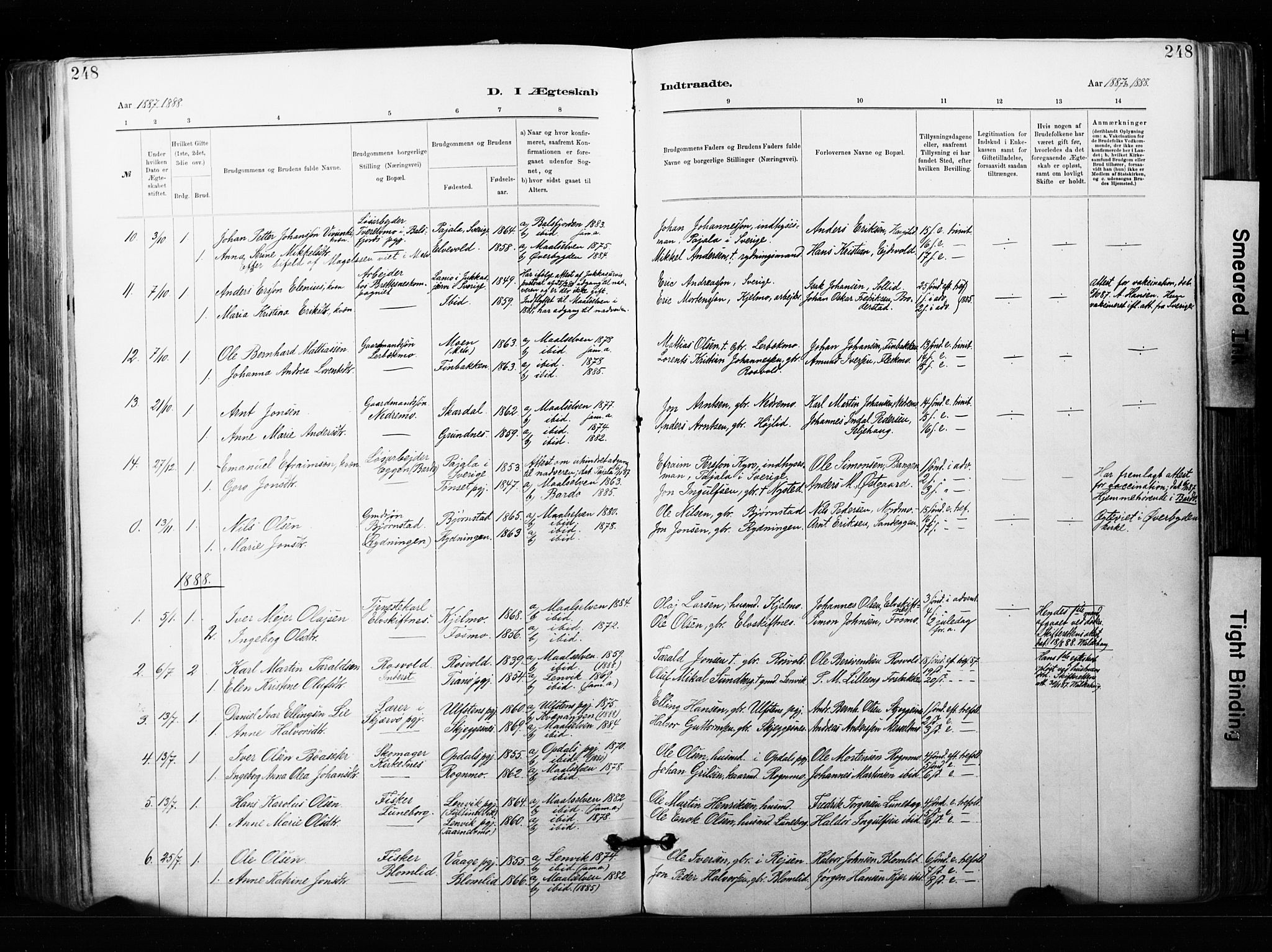 Målselv sokneprestembete, SATØ/S-1311/G/Ga/Gaa/L0007kirke: Parish register (official) no. 7, 1884-1903, p. 248