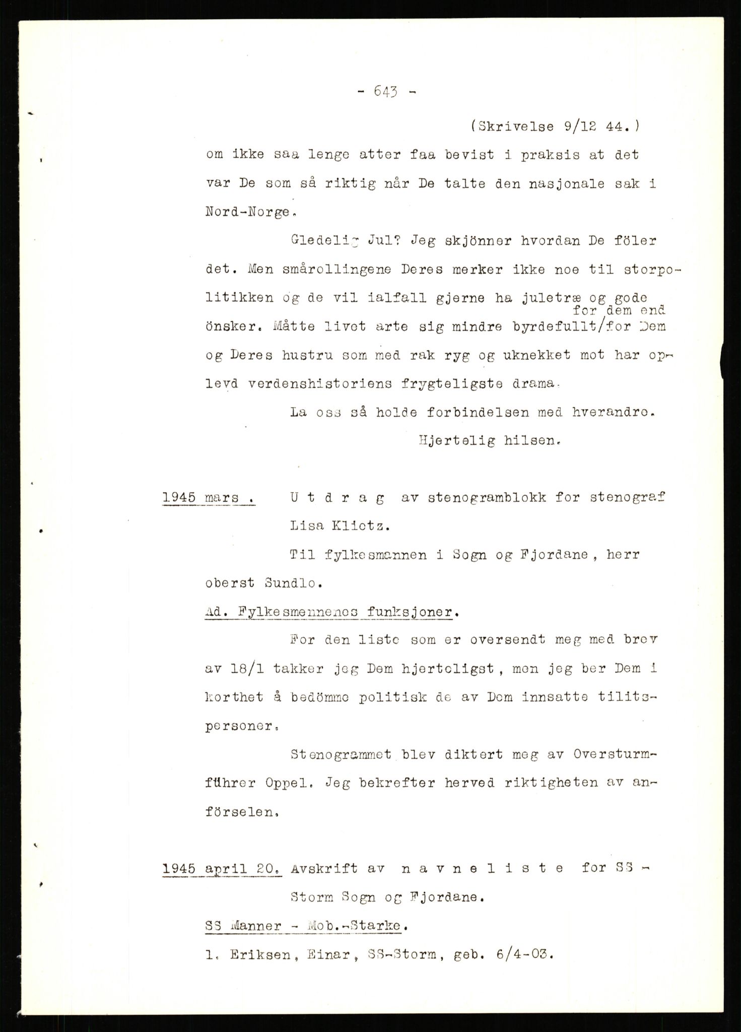 Forsvaret, Forsvarets krigshistoriske avdeling, AV/RA-RAFA-2017/Y/Yb/L0142: II-C-11-620  -  6. Divisjon, 1940-1947, p. 685