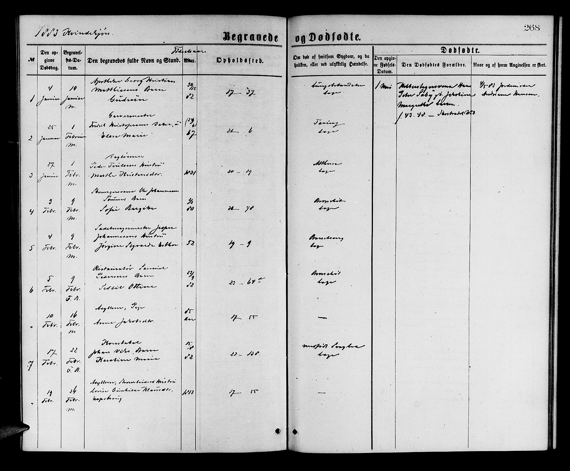 Korskirken sokneprestembete, SAB/A-76101/H/Hab: Parish register (copy) no. E 3, 1871-1883, p. 268