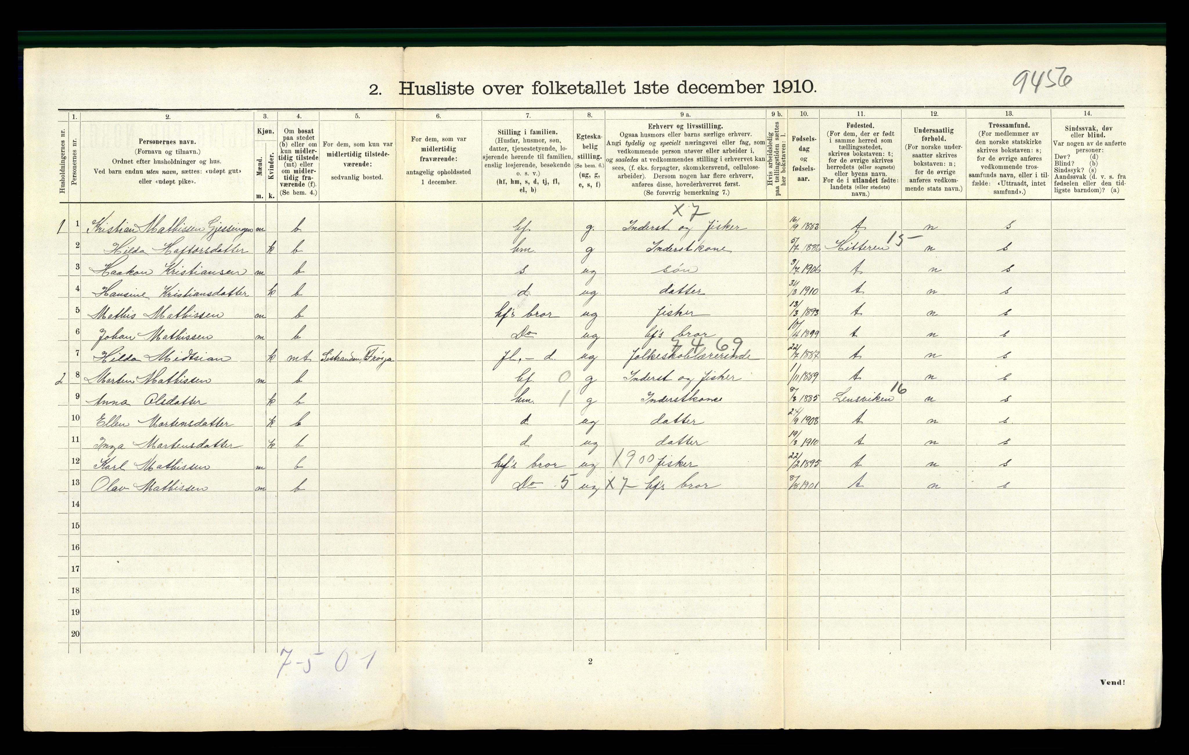 RA, 1910 census for Nord-Frøya, 1910, p. 1241