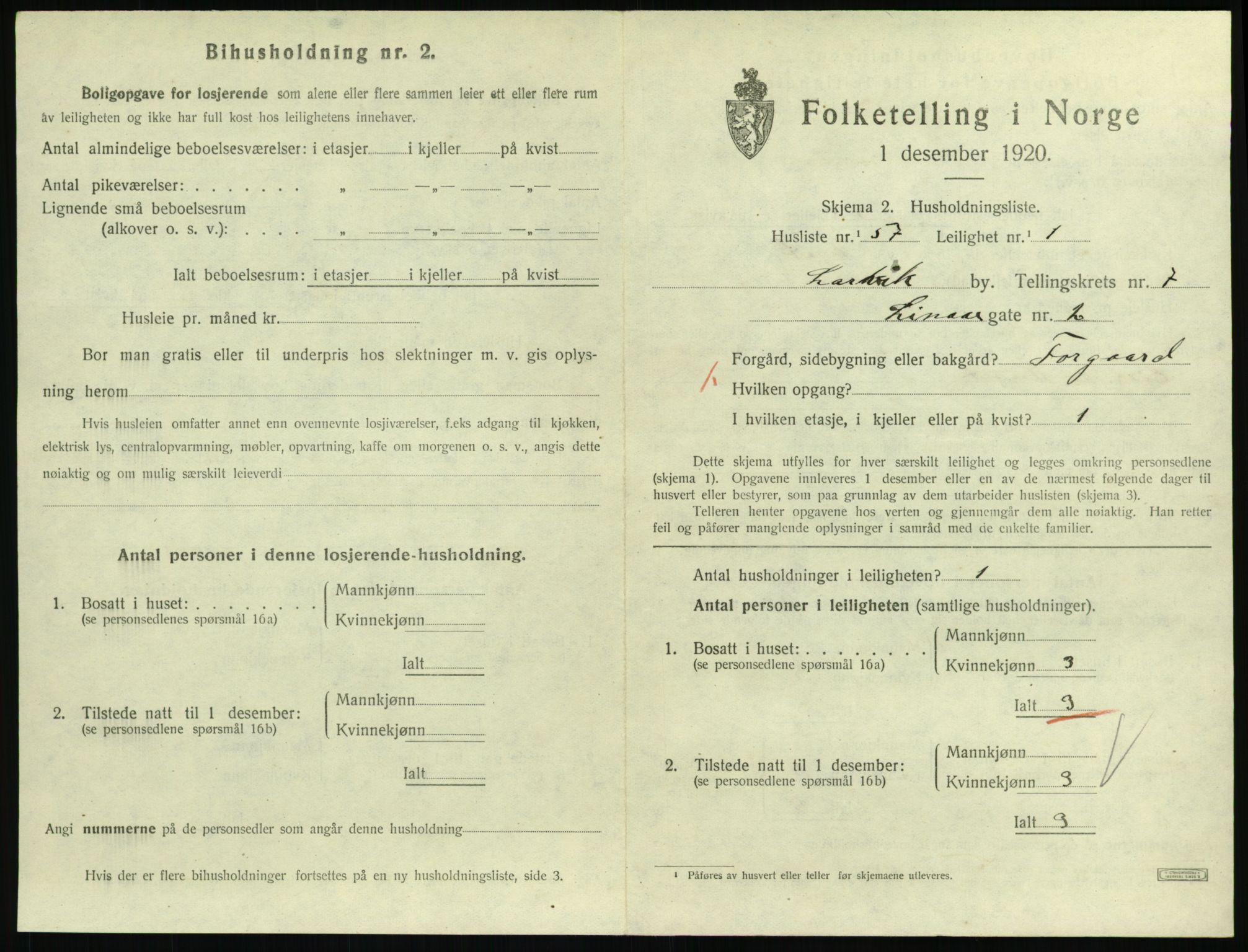 SAKO, 1920 census for Larvik, 1920, p. 6168