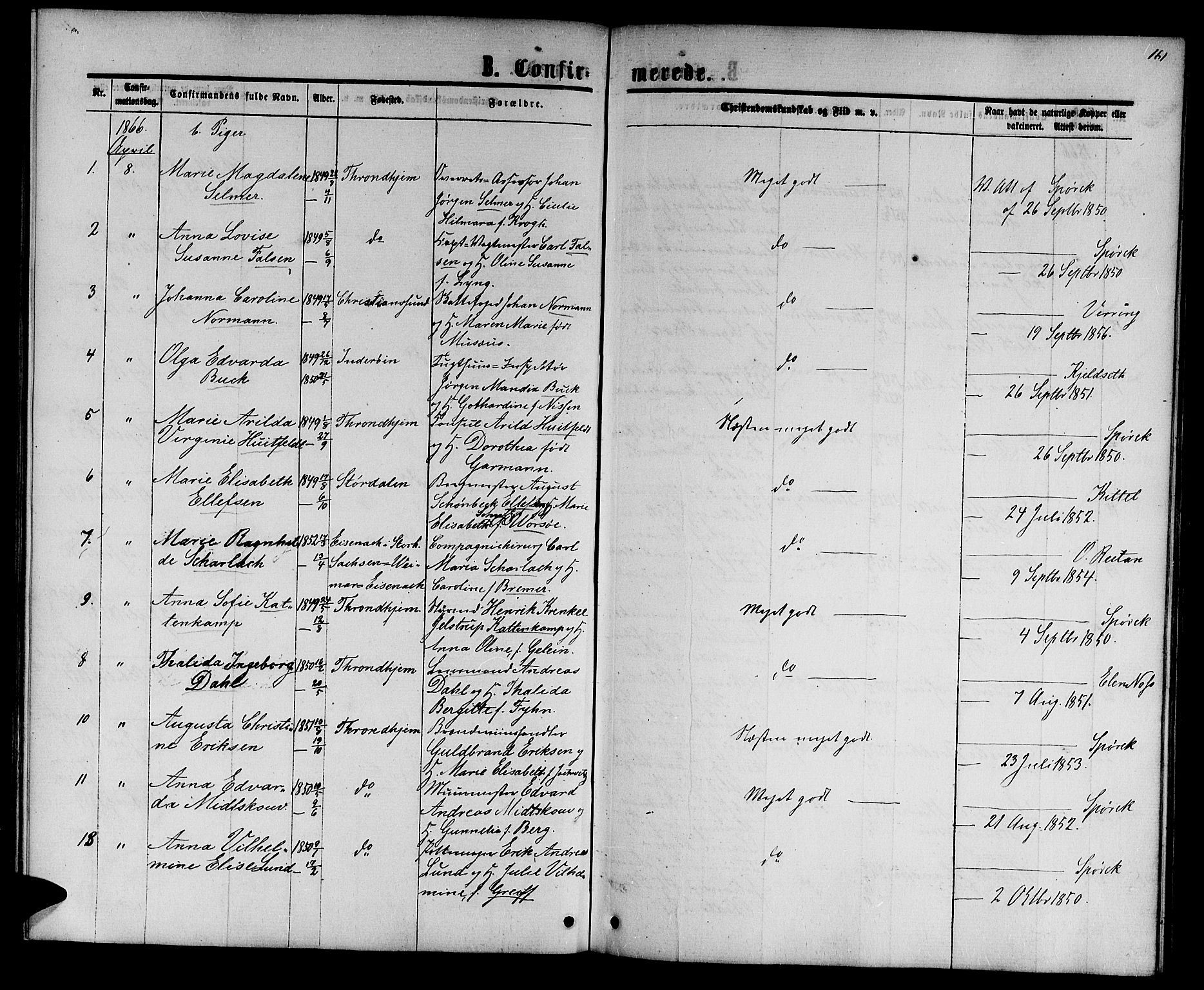 Ministerialprotokoller, klokkerbøker og fødselsregistre - Sør-Trøndelag, AV/SAT-A-1456/601/L0087: Parish register (copy) no. 601C05, 1864-1881, p. 161