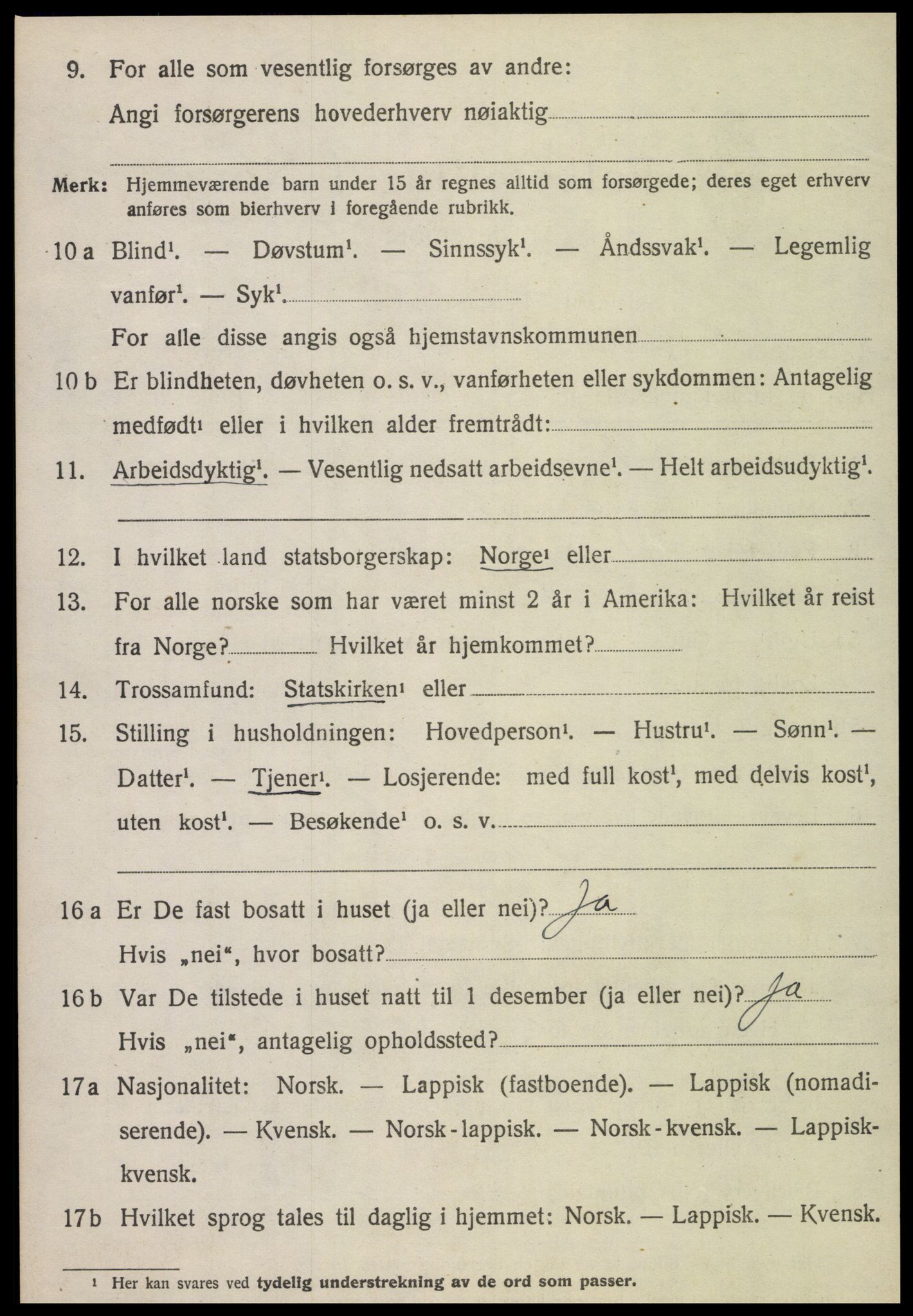 SAT, 1920 census for Ogndal, 1920, p. 1328