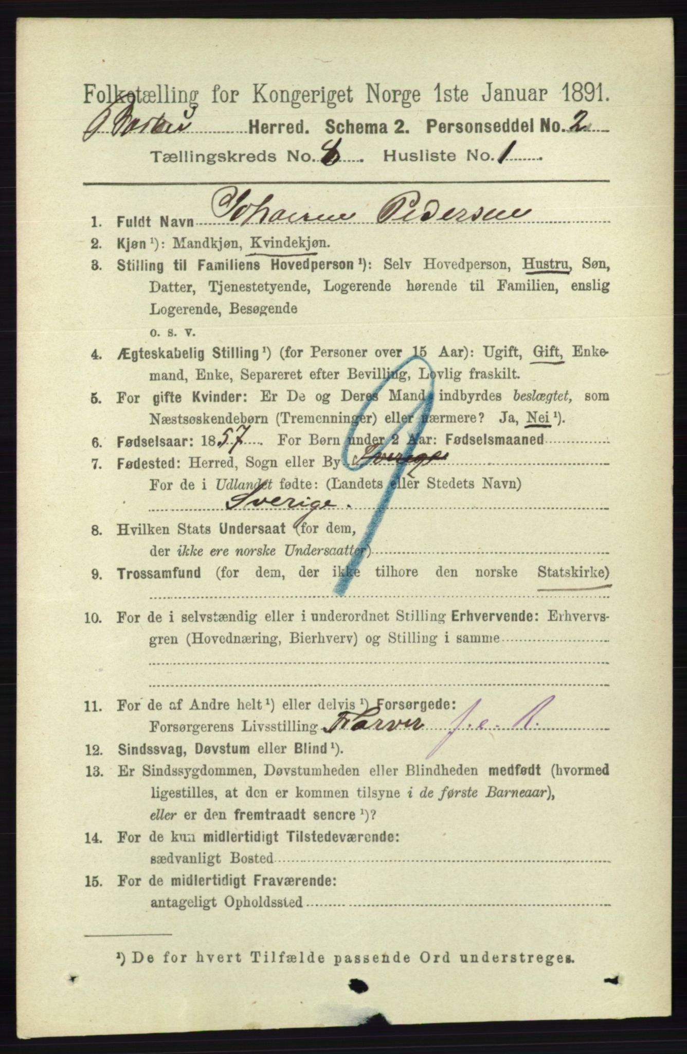 RA, 1891 census for 0990 Barbu, 1891, p. 5936