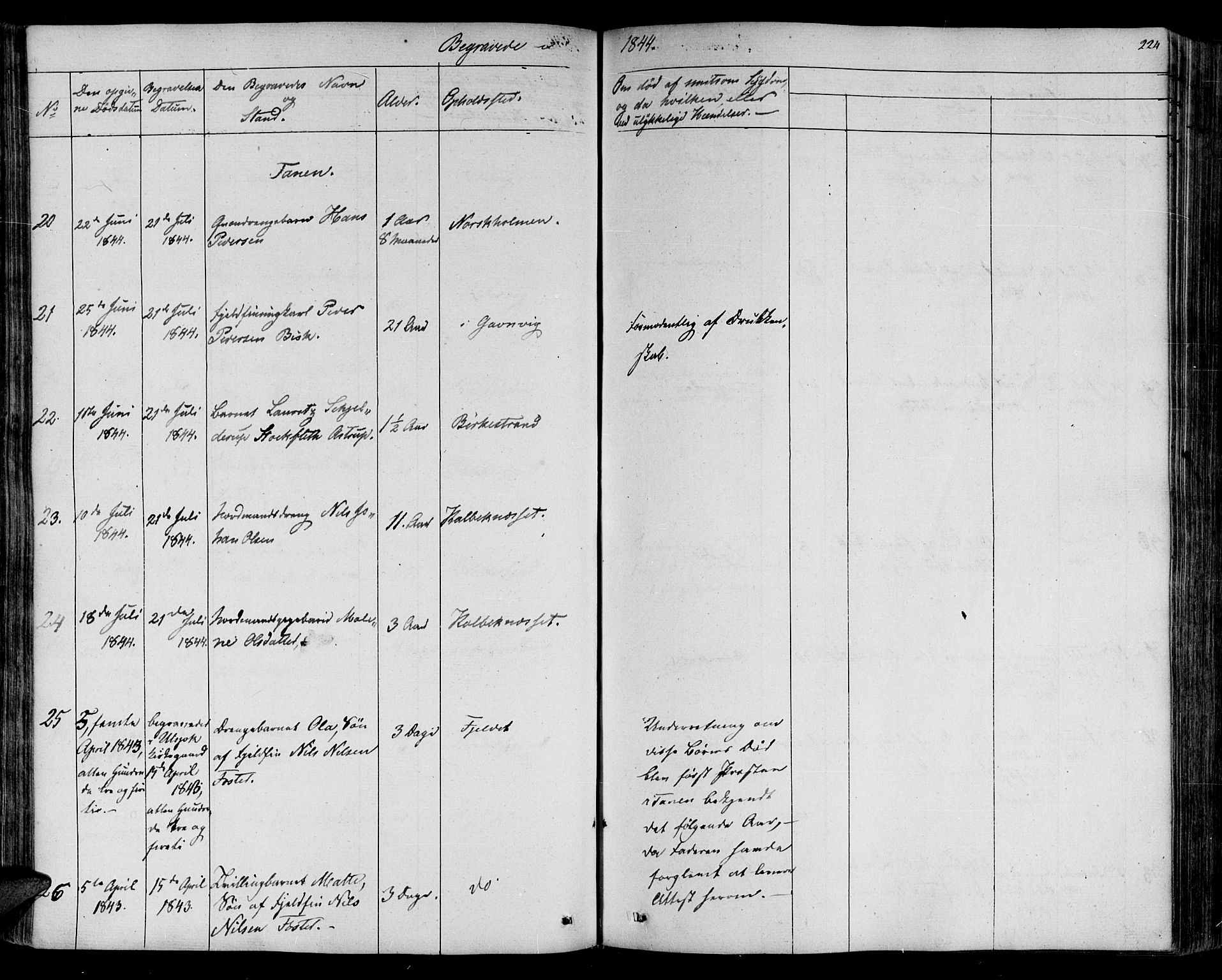 Lebesby sokneprestkontor, AV/SATØ-S-1353/H/Ha/L0003kirke: Parish register (official) no. 3, 1833-1852, p. 224