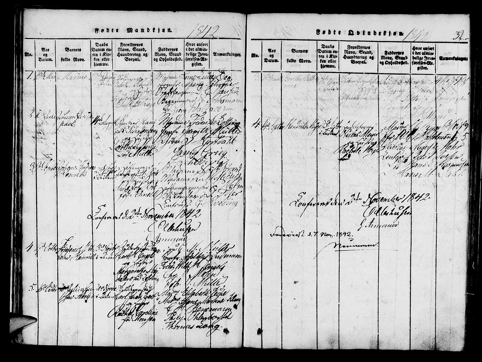 Mariakirken Sokneprestembete, AV/SAB-A-76901/H/Haa/L0005: Parish register (official) no. A 5, 1815-1845, p. 32