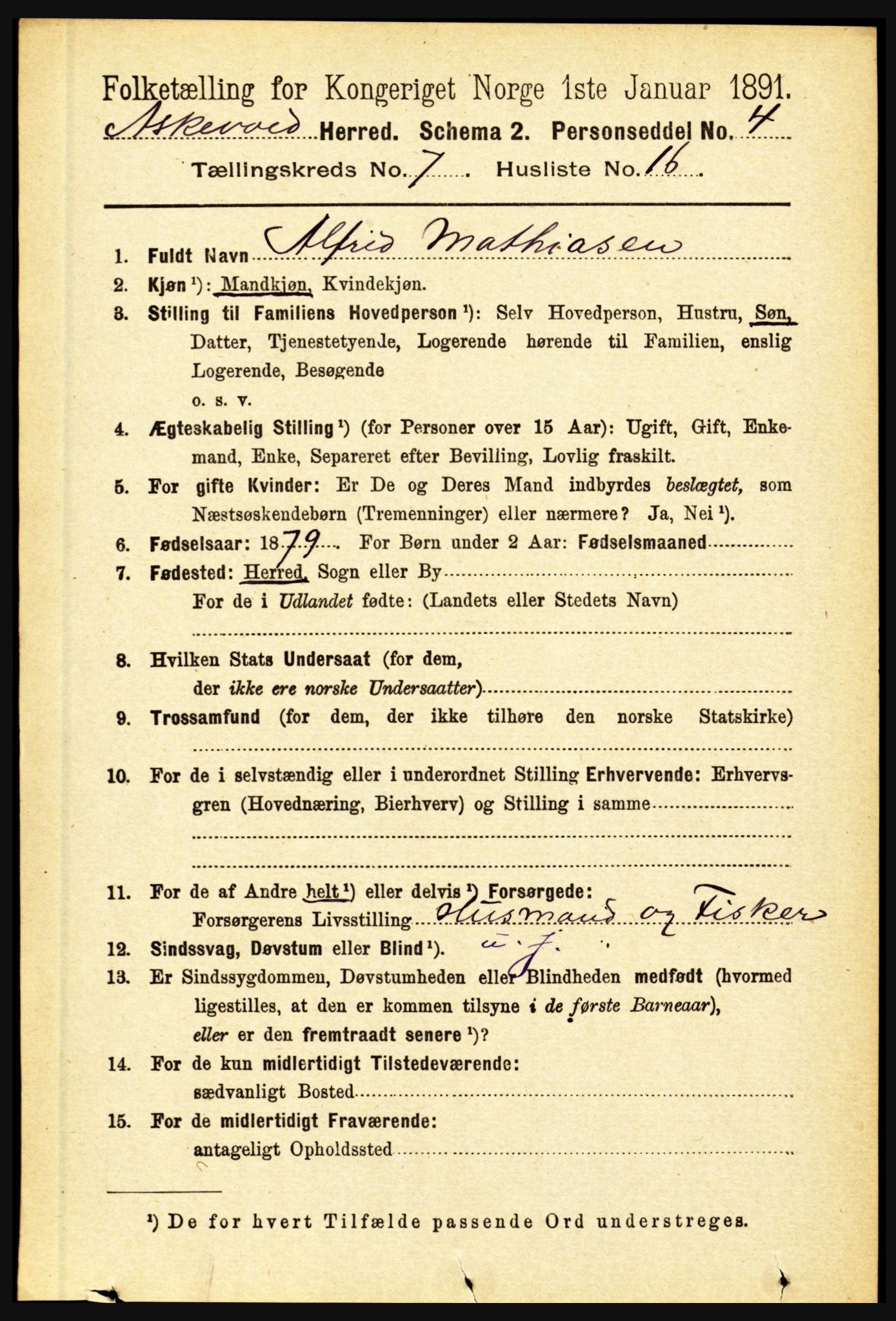 RA, 1891 census for 1428 Askvoll, 1891, p. 1996