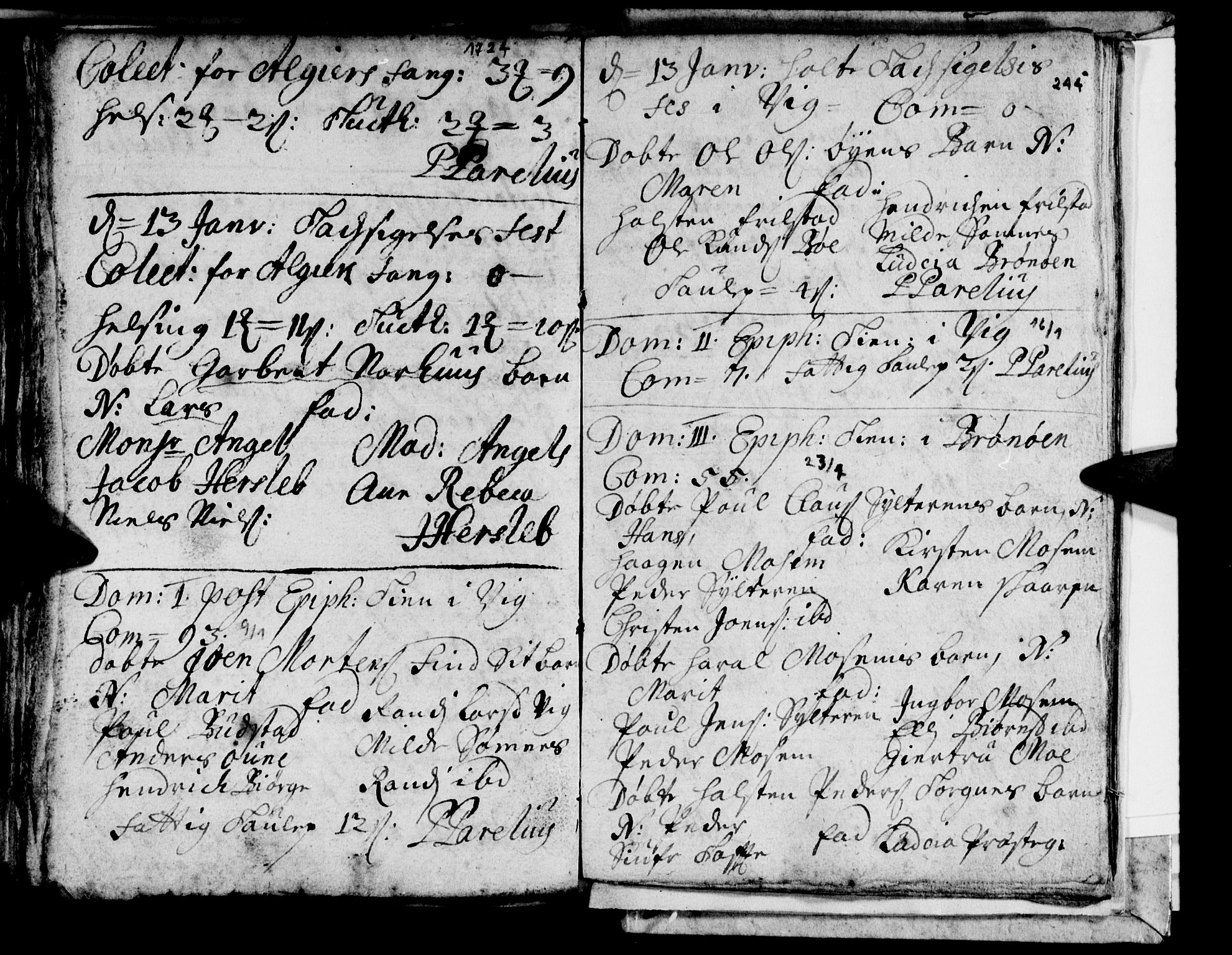 Ministerialprotokoller, klokkerbøker og fødselsregistre - Nordland, AV/SAT-A-1459/813/L0193: Parish register (official) no. 813A03, 1714-1724, p. 244