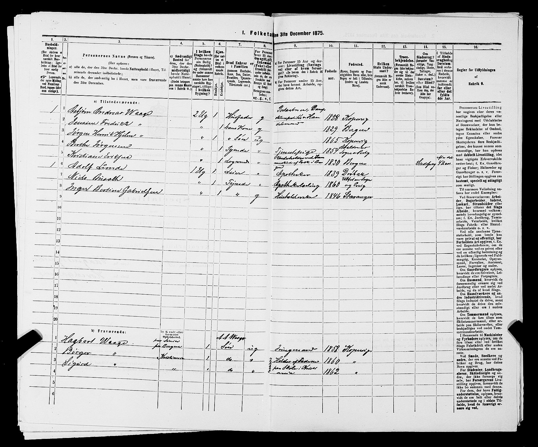 SAST, 1875 census for 1105B Avaldsnes/Kopervik, 1875, p. 182