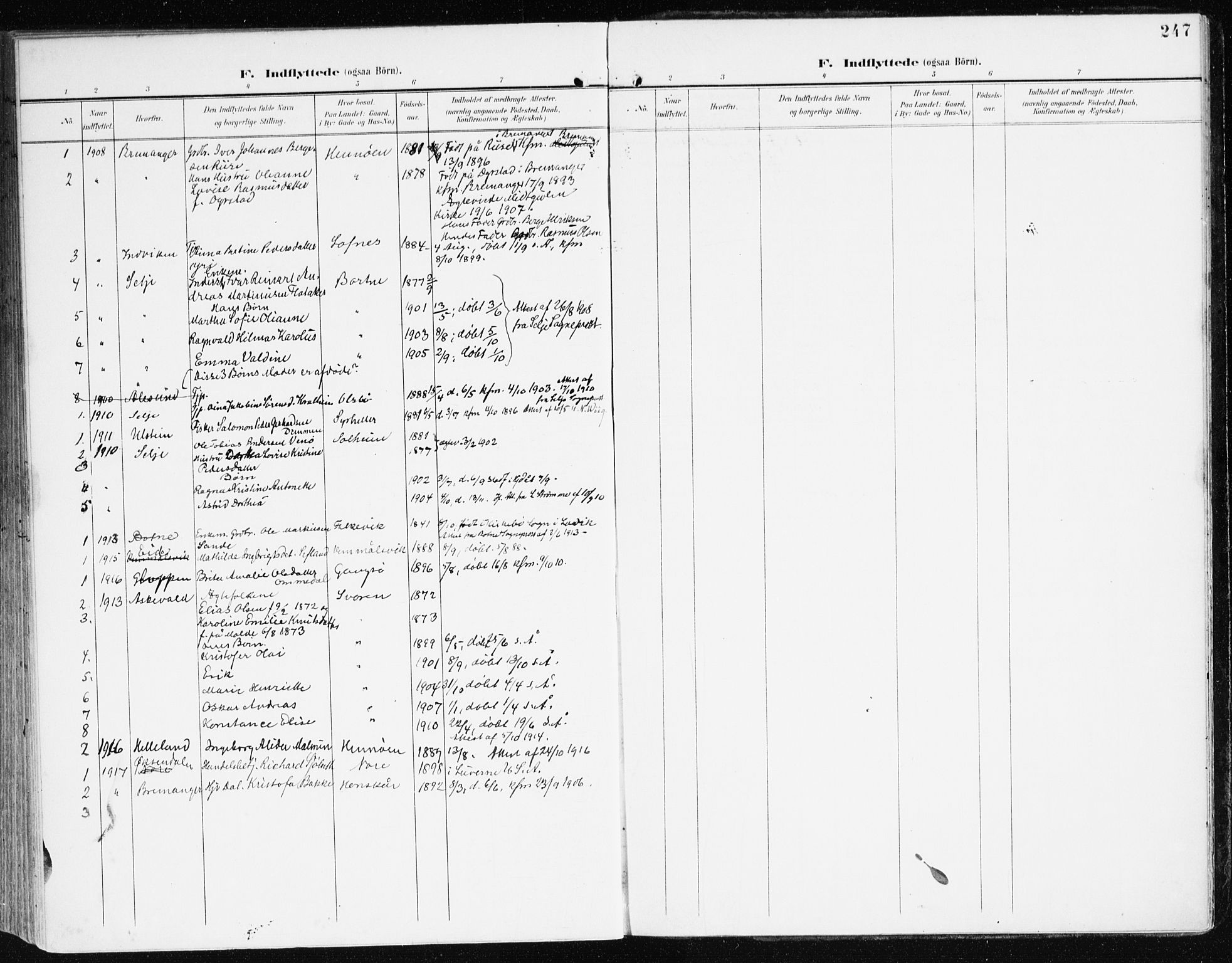 Davik sokneprestembete, AV/SAB-A-79701/H/Haa/Haad/L0002: Parish register (official) no. D 2, 1901-1930, p. 247