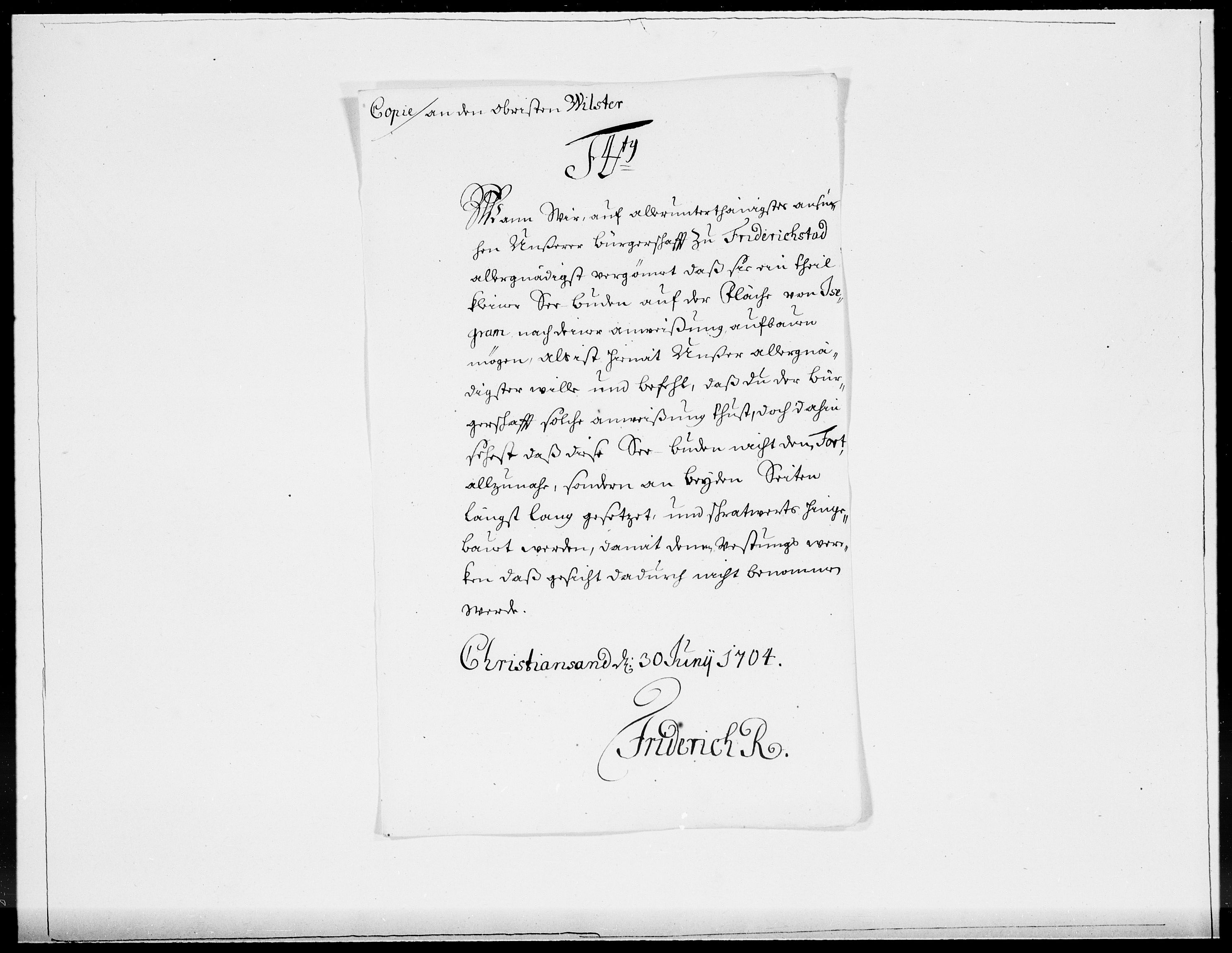 Danske Kanselli 1572-1799, AV/RA-EA-3023/F/Fc/Fcc/Fcca/L0057: Norske innlegg 1572-1799, 1704, p. 103