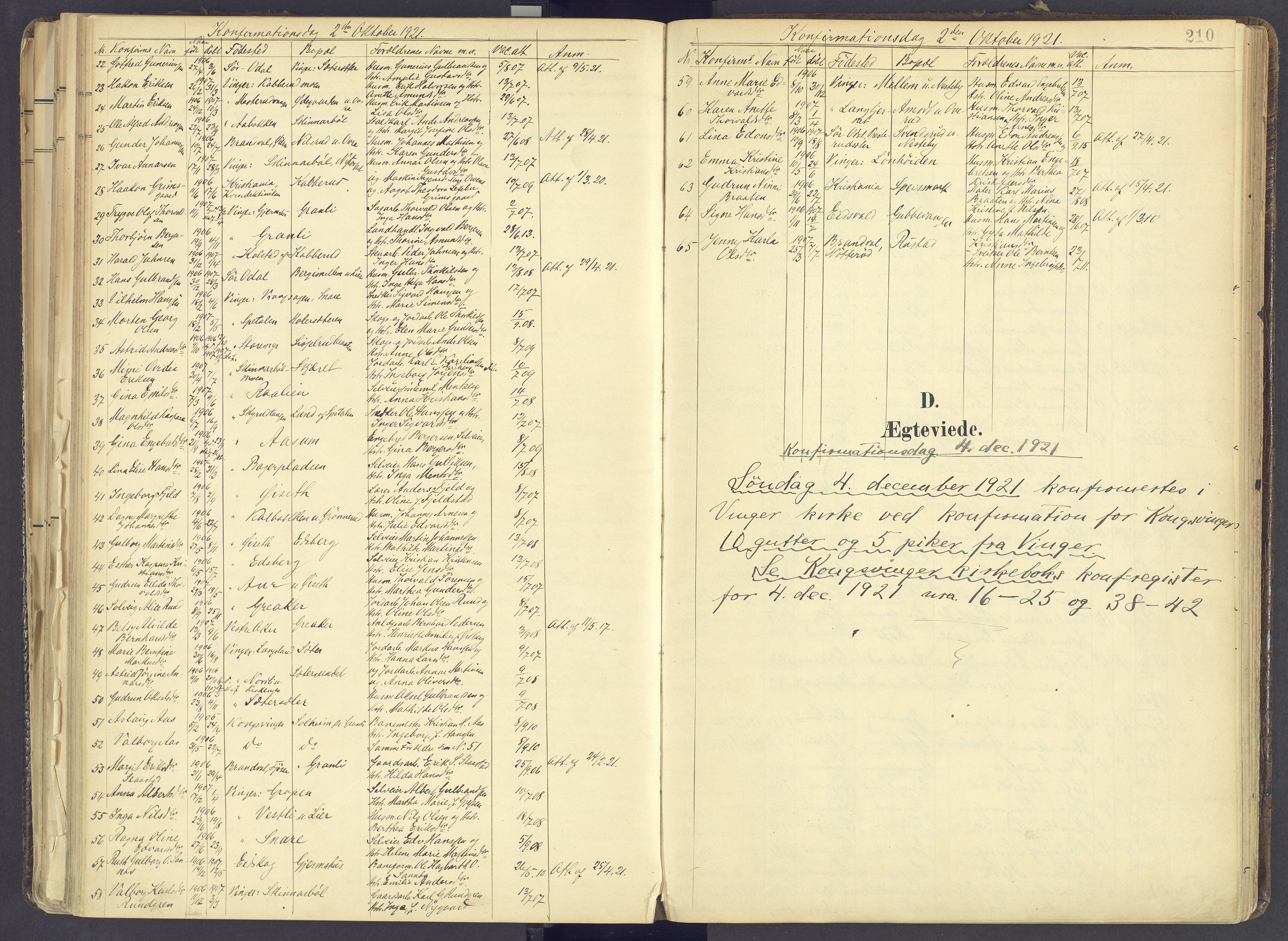 Vinger prestekontor, AV/SAH-PREST-024/H/Ha/Haa/L0017: Parish register (official) no. 17, 1901-1927, p. 210