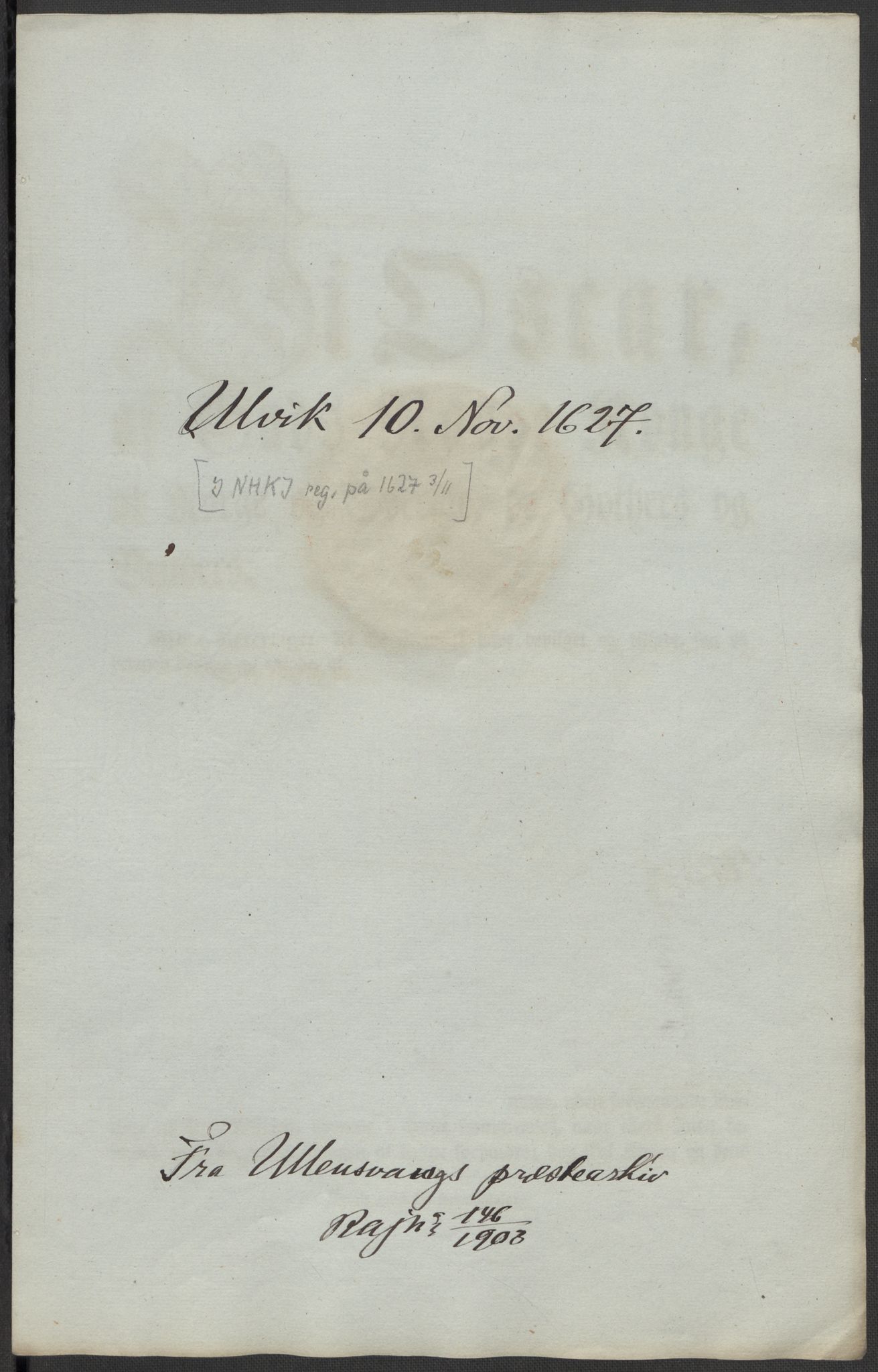 Riksarkivets diplomsamling, AV/RA-EA-5965/F15/L0037: Prestearkiv - Hordaland, 1577-1733, p. 27