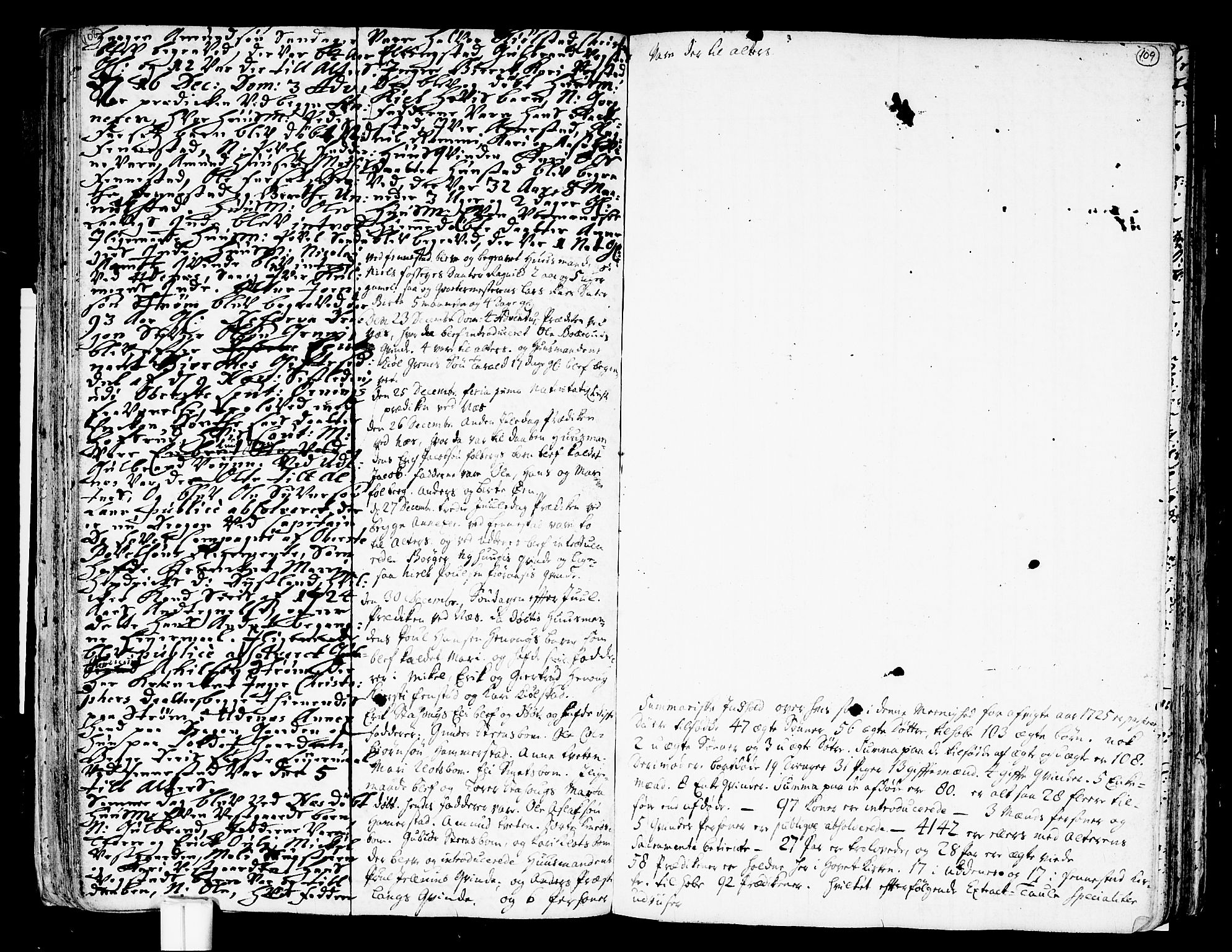 Nes prestekontor Kirkebøker, AV/SAO-A-10410/F/Fa/L0002: Parish register (official) no. I 2, 1717-1734, p. 108-109