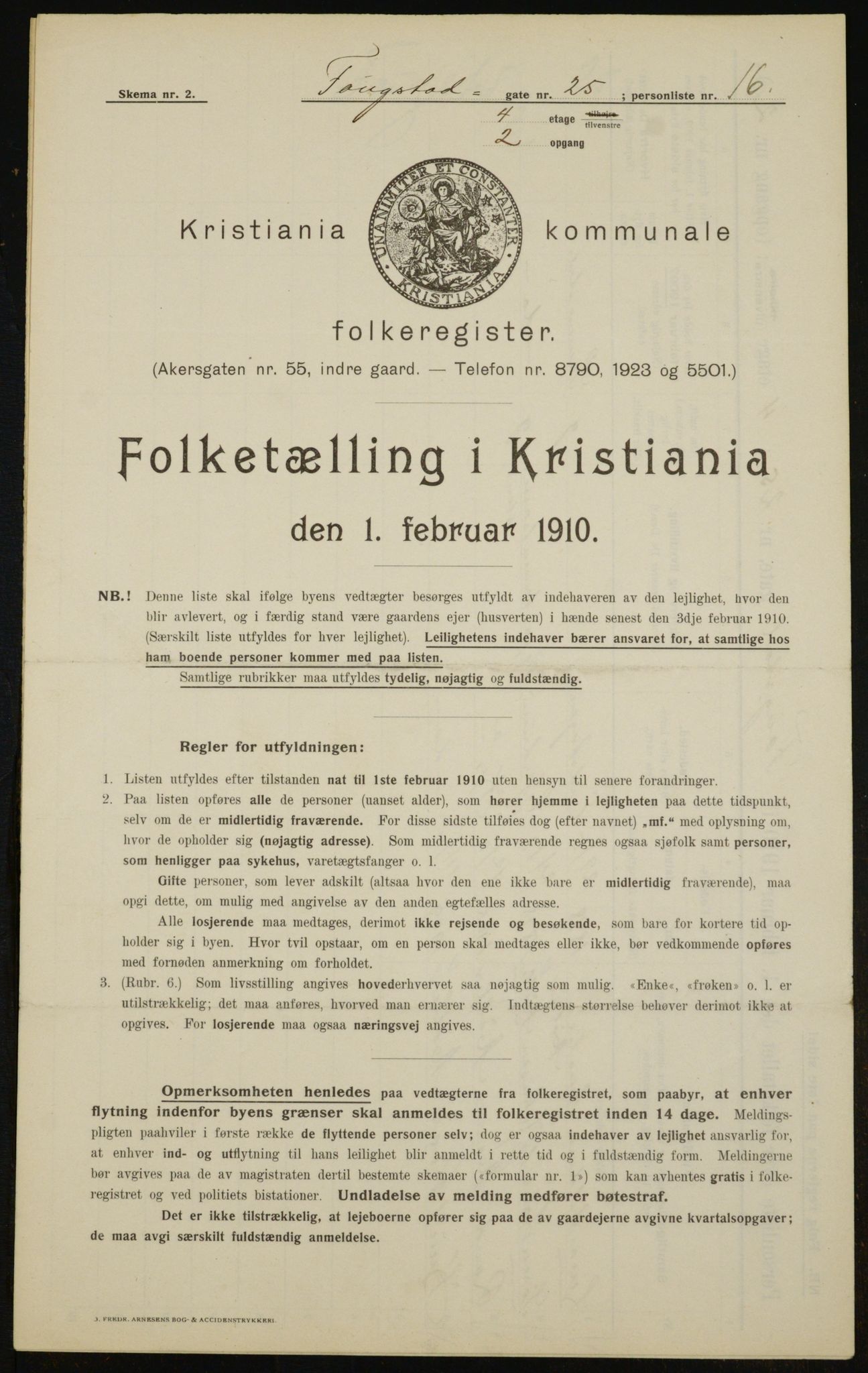 OBA, Municipal Census 1910 for Kristiania, 1910, p. 23888