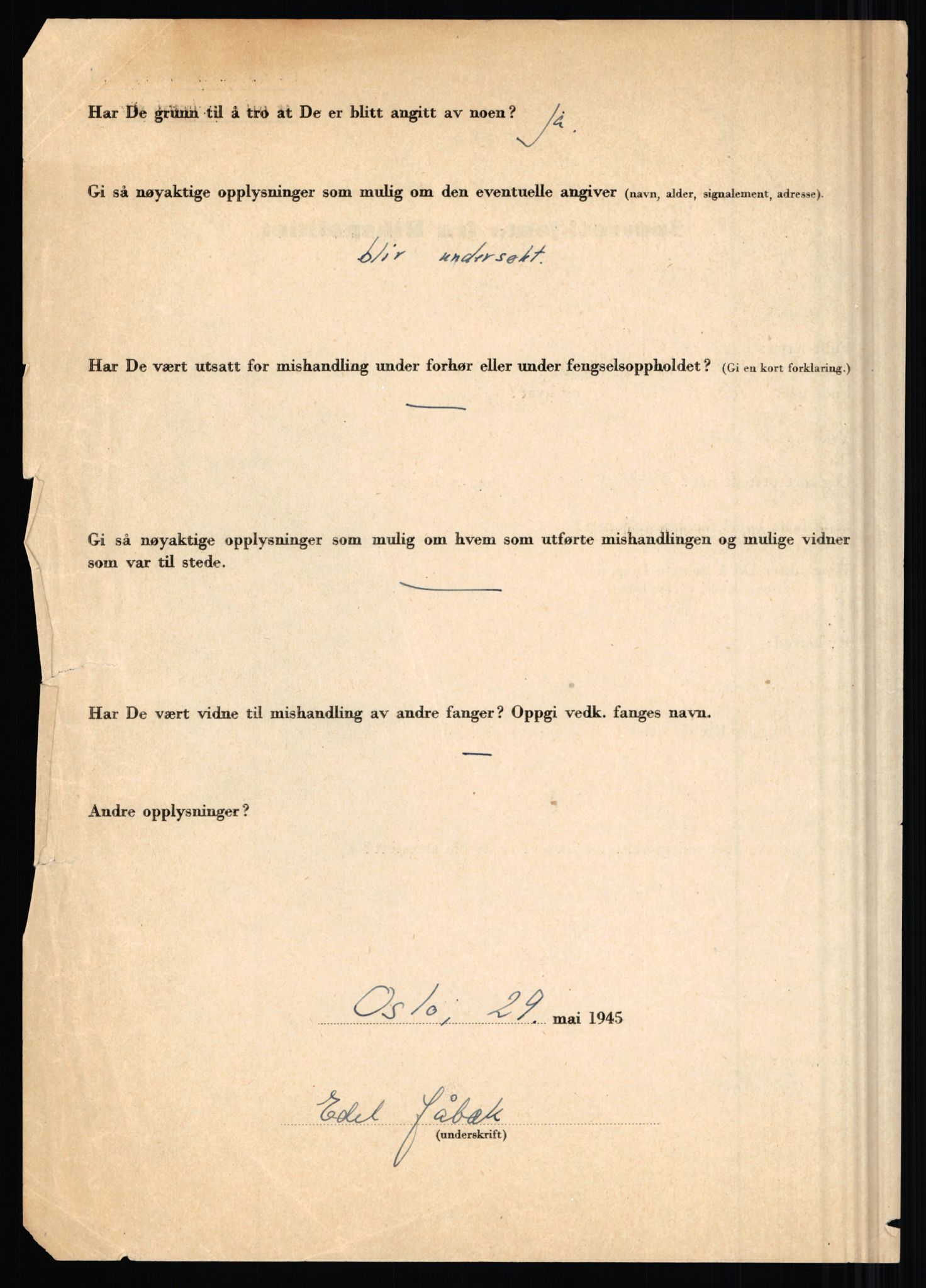 Rikspolitisjefen, AV/RA-S-1560/L/L0008: Jaffe, Bernhard - Karset, Helge Hafsahl, 1940-1945, p. 1200