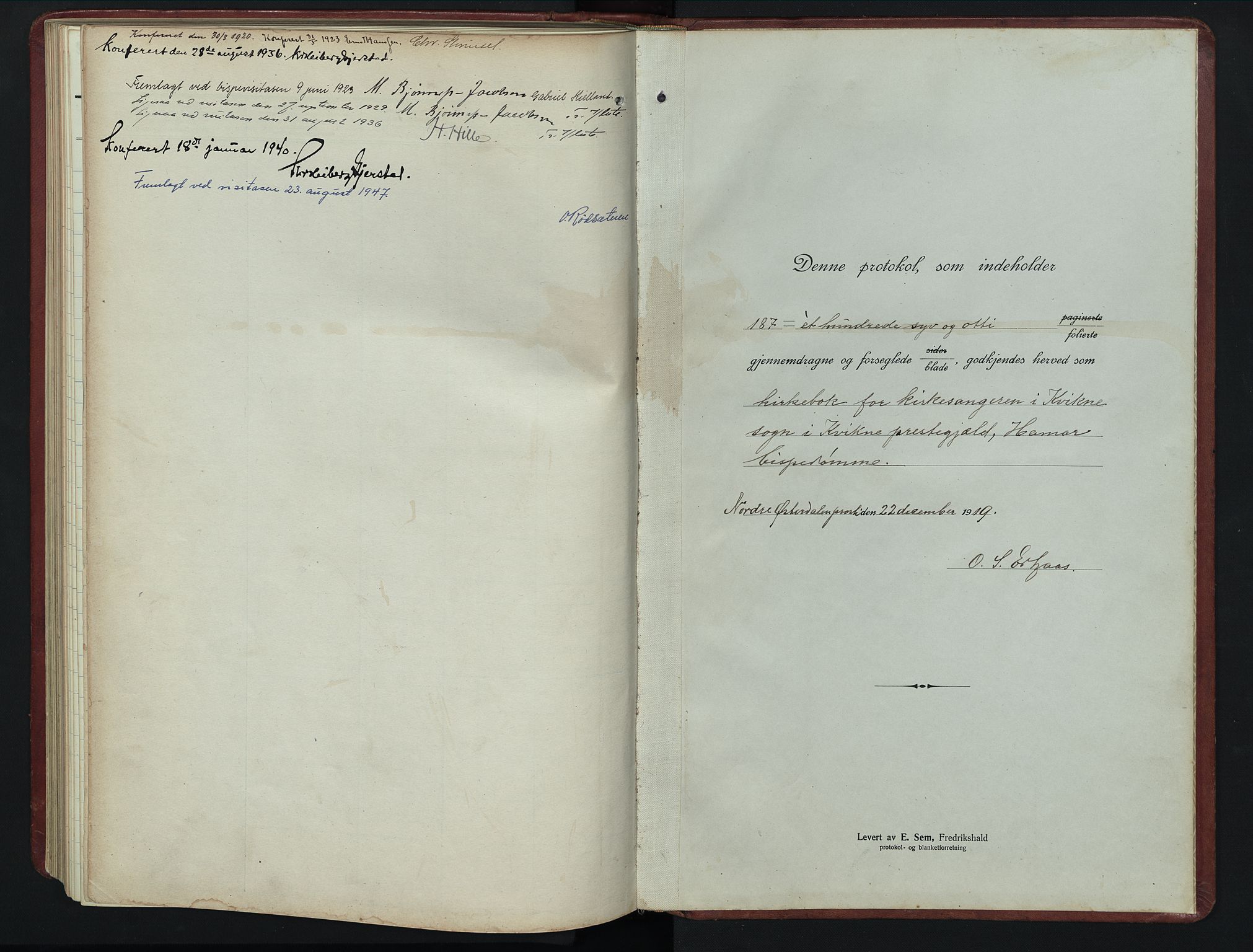 Kvikne prestekontor, SAH/PREST-064/H/Ha/Hab/L0005: Parish register (copy) no. 5, 1919-1943