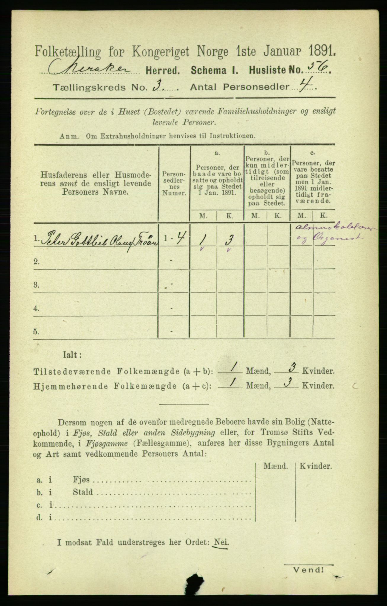 RA, 1891 census for 1711 Meråker, 1891, p. 1119