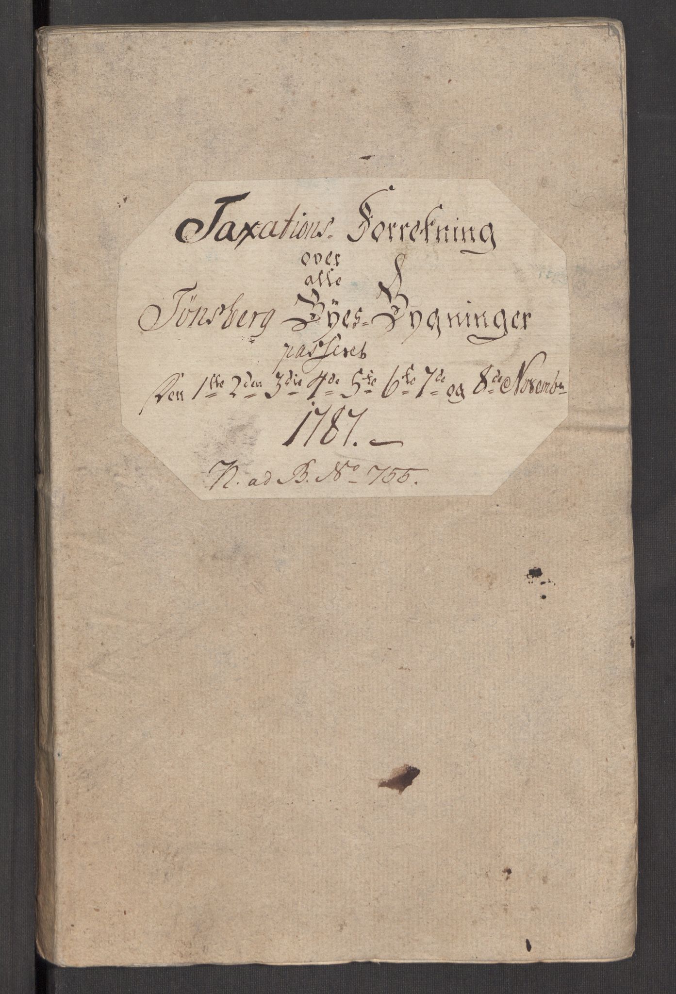 Kommersekollegiet, Brannforsikringskontoret 1767-1814, AV/RA-EA-5458/F/Fa/L0056/0004: Tønsberg / Branntakstprotokoll, 1787