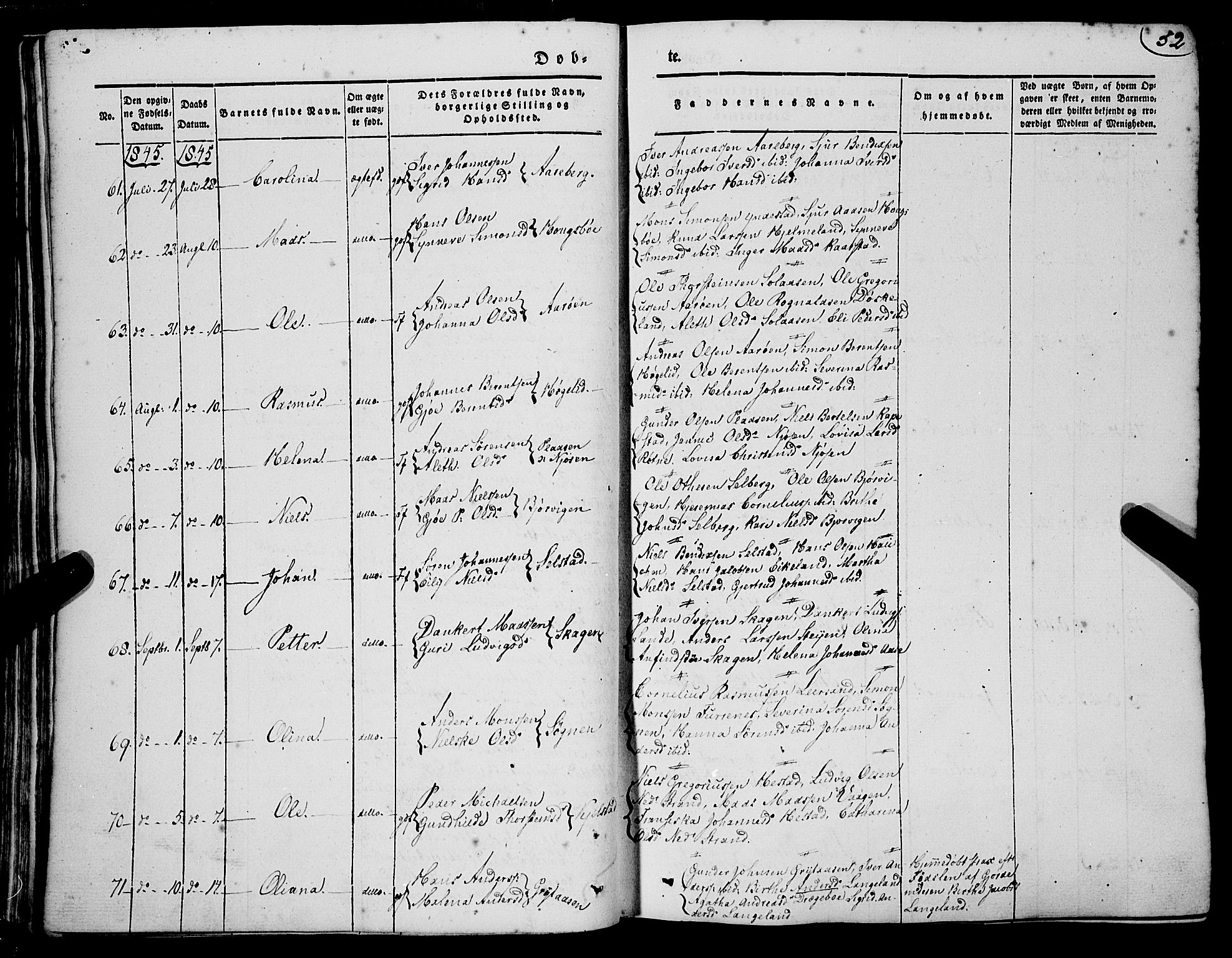 Gaular sokneprestembete, SAB/A-80001/H/Haa: Parish register (official) no. A 4I, 1840-1859, p. 52