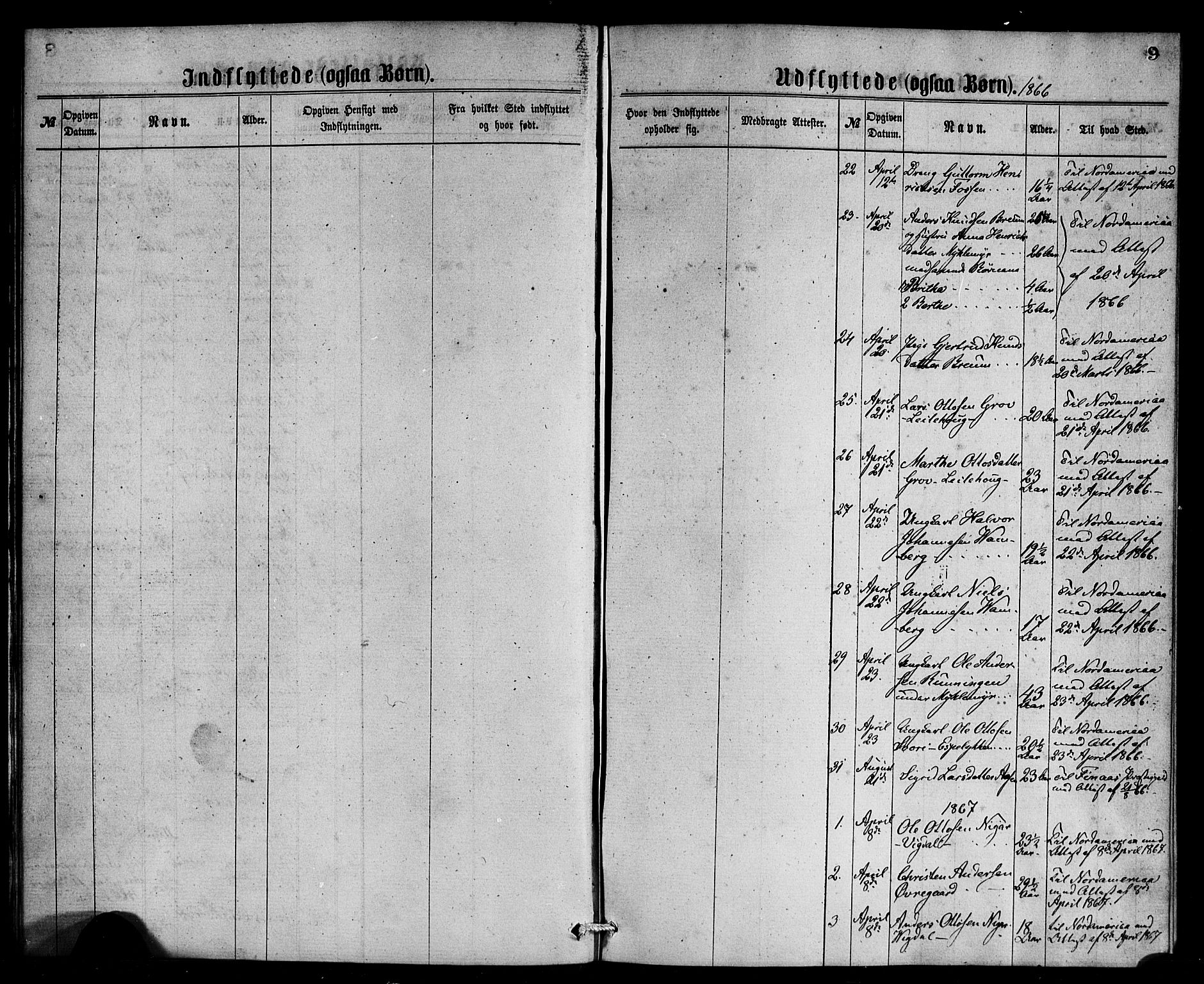 Jostedal sokneprestembete, SAB/A-80601/H/Haa/Haaa/L0010: Parish register (official) no. A 10, 1864-1886, p. 9