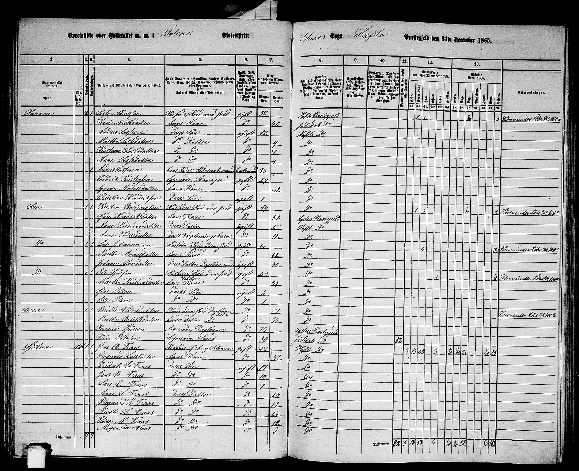 RA, 1865 census for Hafslo, 1865, p. 69