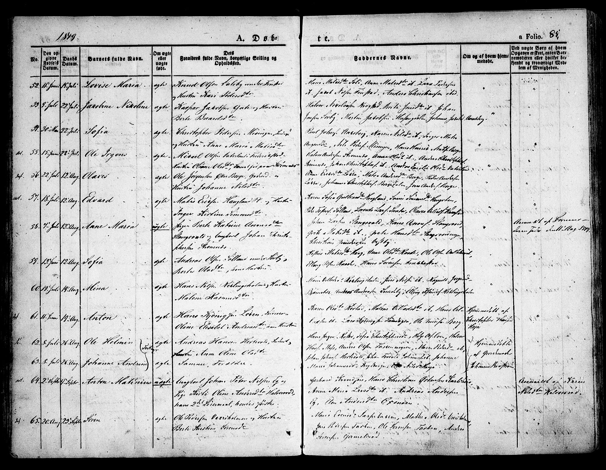 Råde prestekontor kirkebøker, AV/SAO-A-2009/F/Fa/L0005: Parish register (official) no. 5, 1830-1853, p. 85