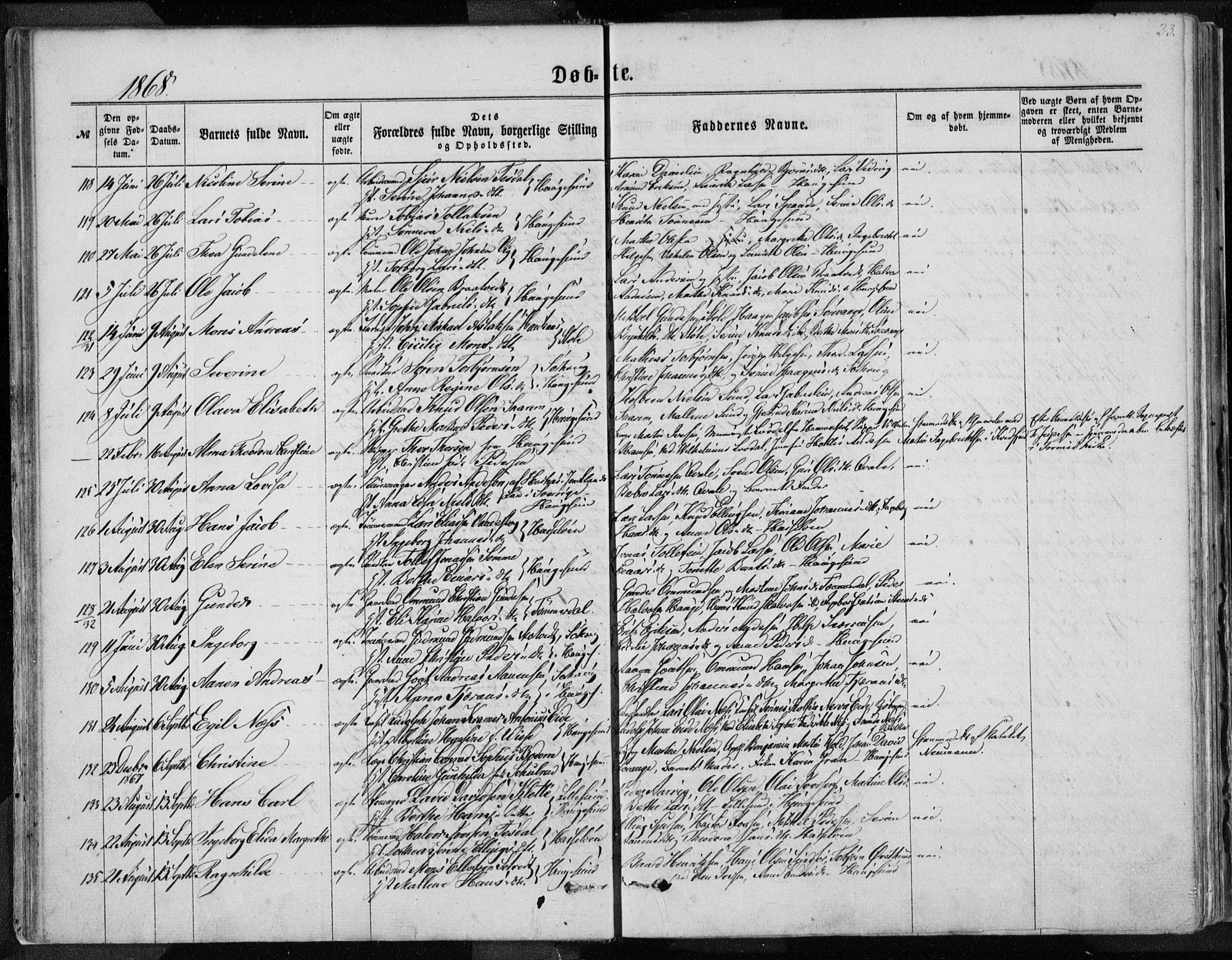 Torvastad sokneprestkontor, AV/SAST-A -101857/H/Ha/Haa/L0012: Parish register (official) no. A 12.1, 1867-1877, p. 23