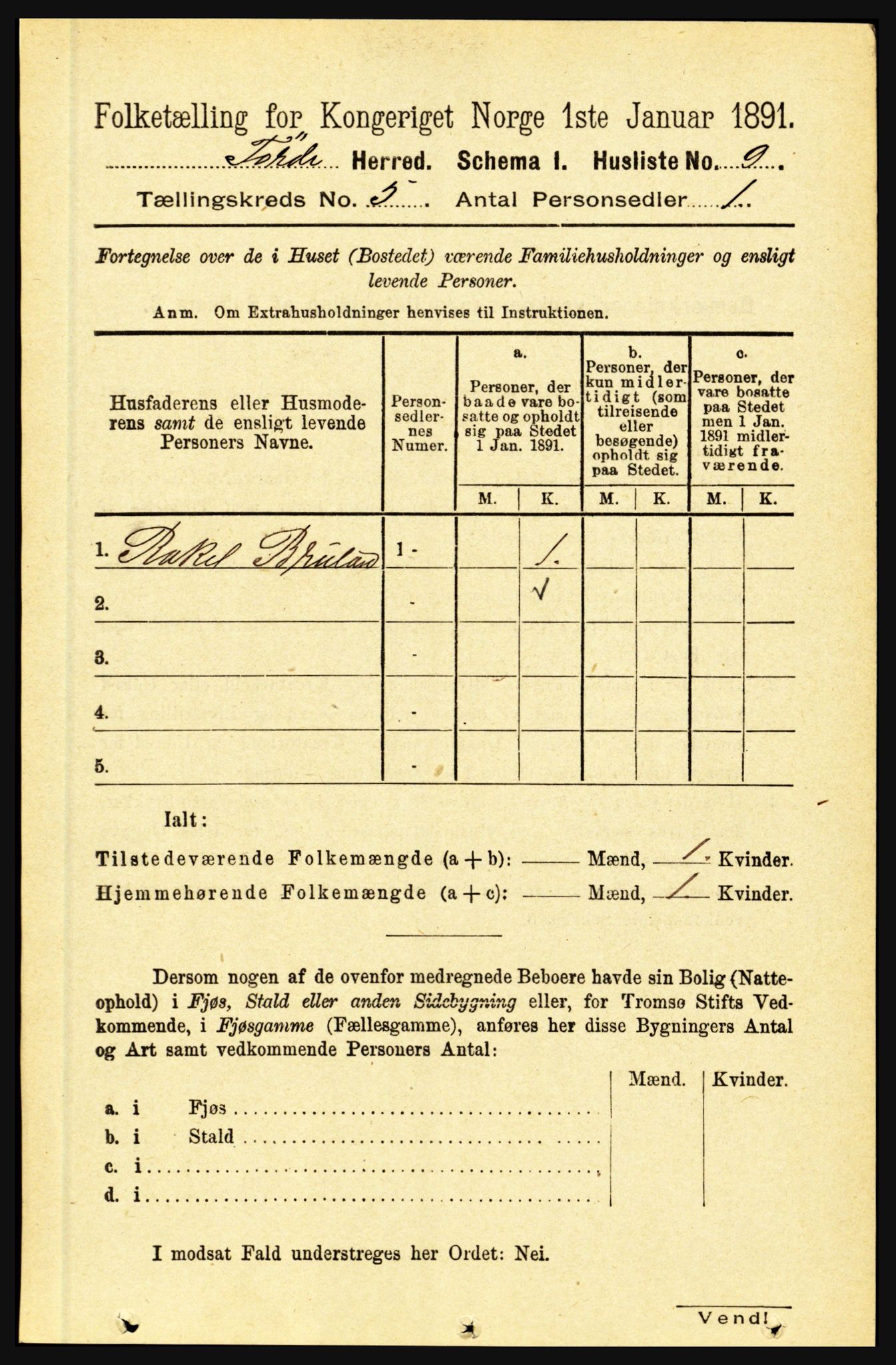 RA, 1891 census for 1432 Førde, 1891, p. 1362