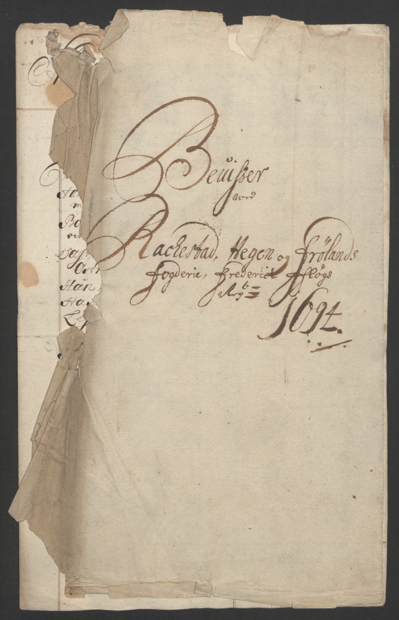 Rentekammeret inntil 1814, Reviderte regnskaper, Fogderegnskap, RA/EA-4092/R07/L0284: Fogderegnskap Rakkestad, Heggen og Frøland, 1694, p. 20