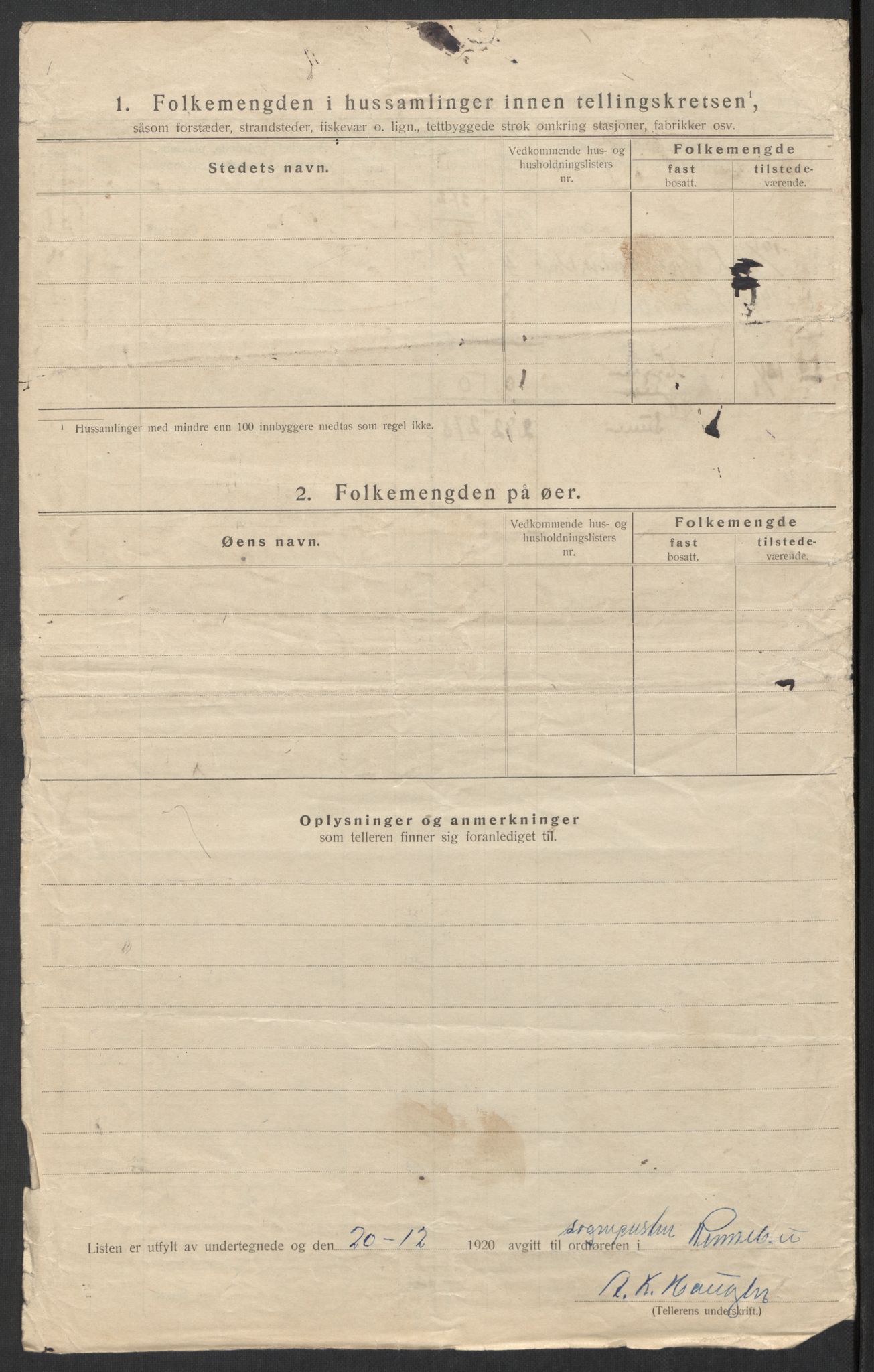 SAT, 1920 census for Rennebu, 1920, p. 32