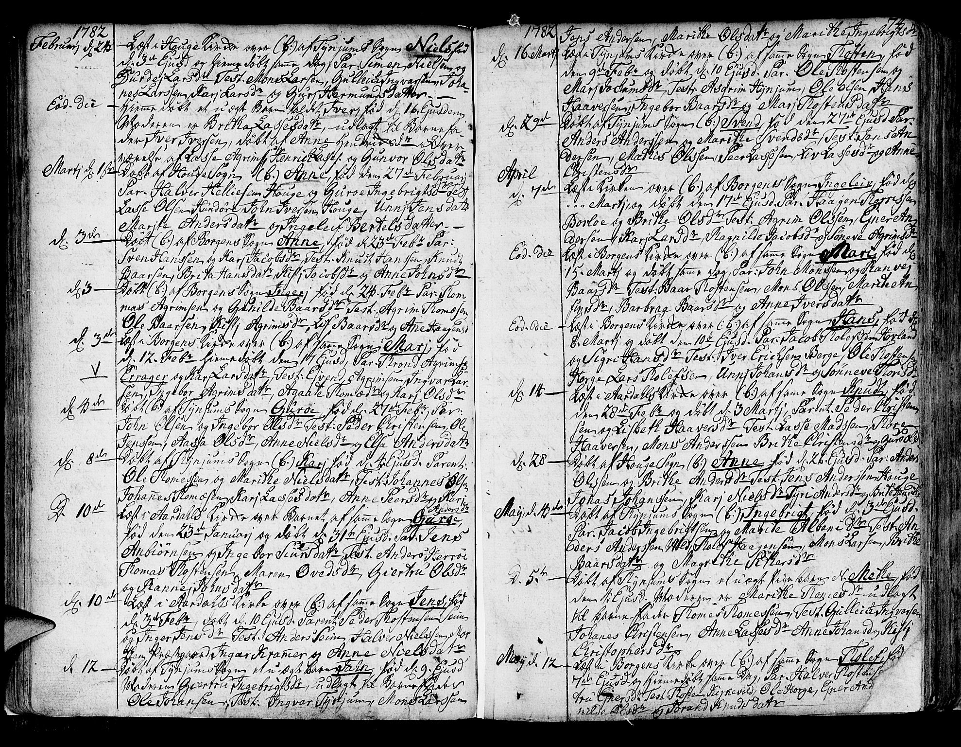 Lærdal sokneprestembete, SAB/A-81201: Parish register (official) no. A 2, 1752-1782, p. 74