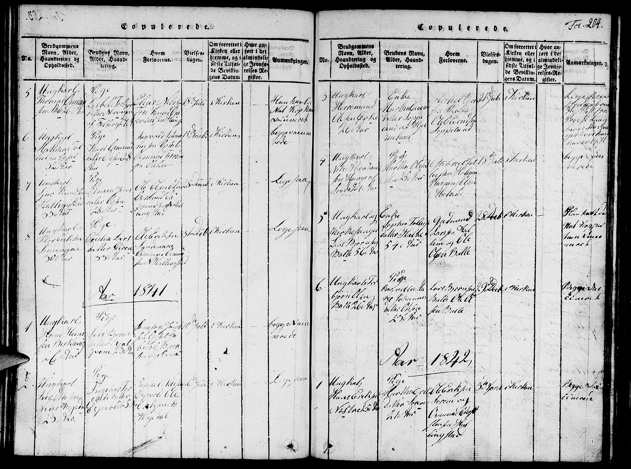 Vikedal sokneprestkontor, AV/SAST-A-101840/01/V: Parish register (copy) no. B 1, 1816-1853, p. 204