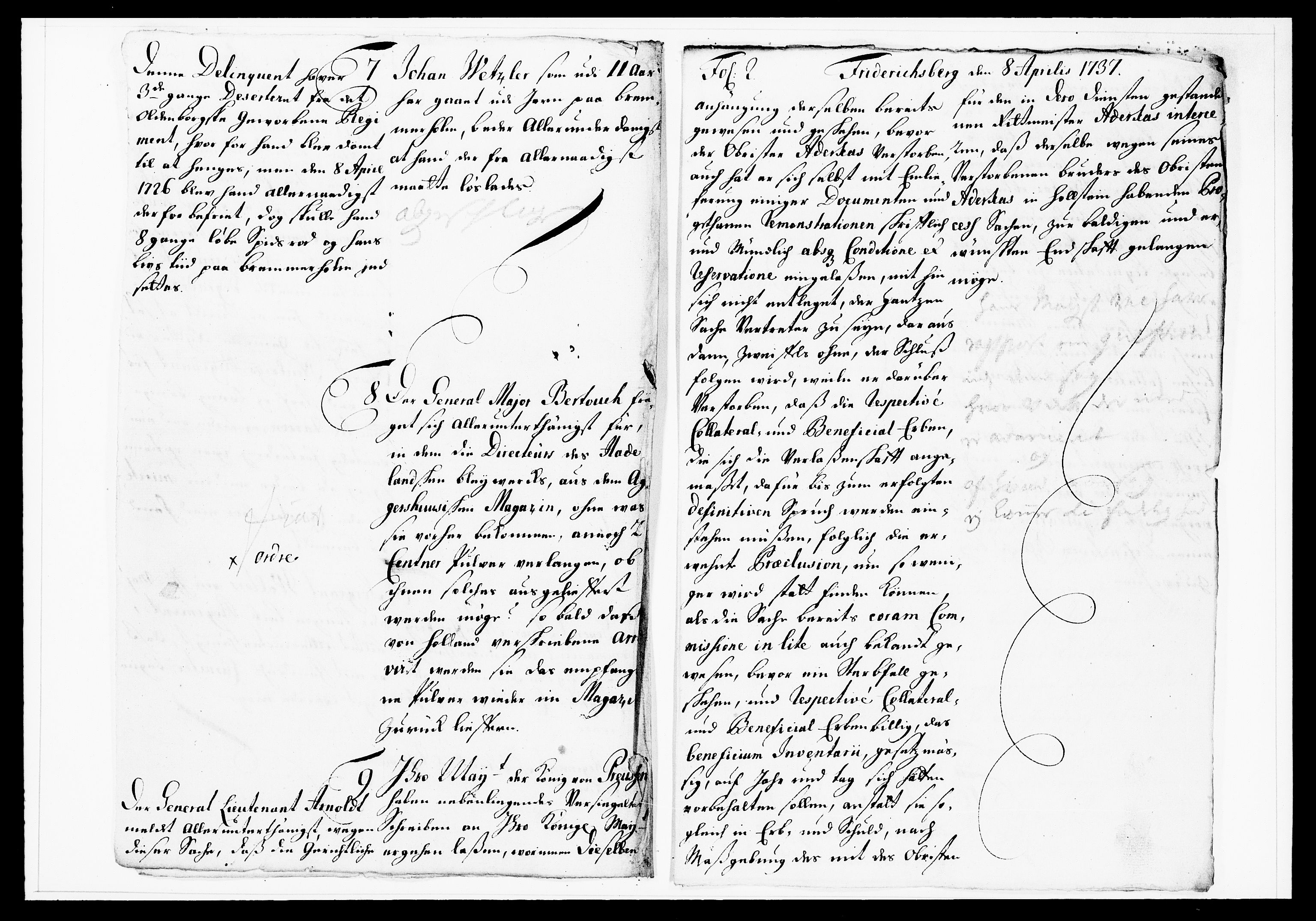 Krigskollegiet, Krigskancelliet, DRA/A-0006/-/1138-1142: Refererede sager, 1737, p. 127
