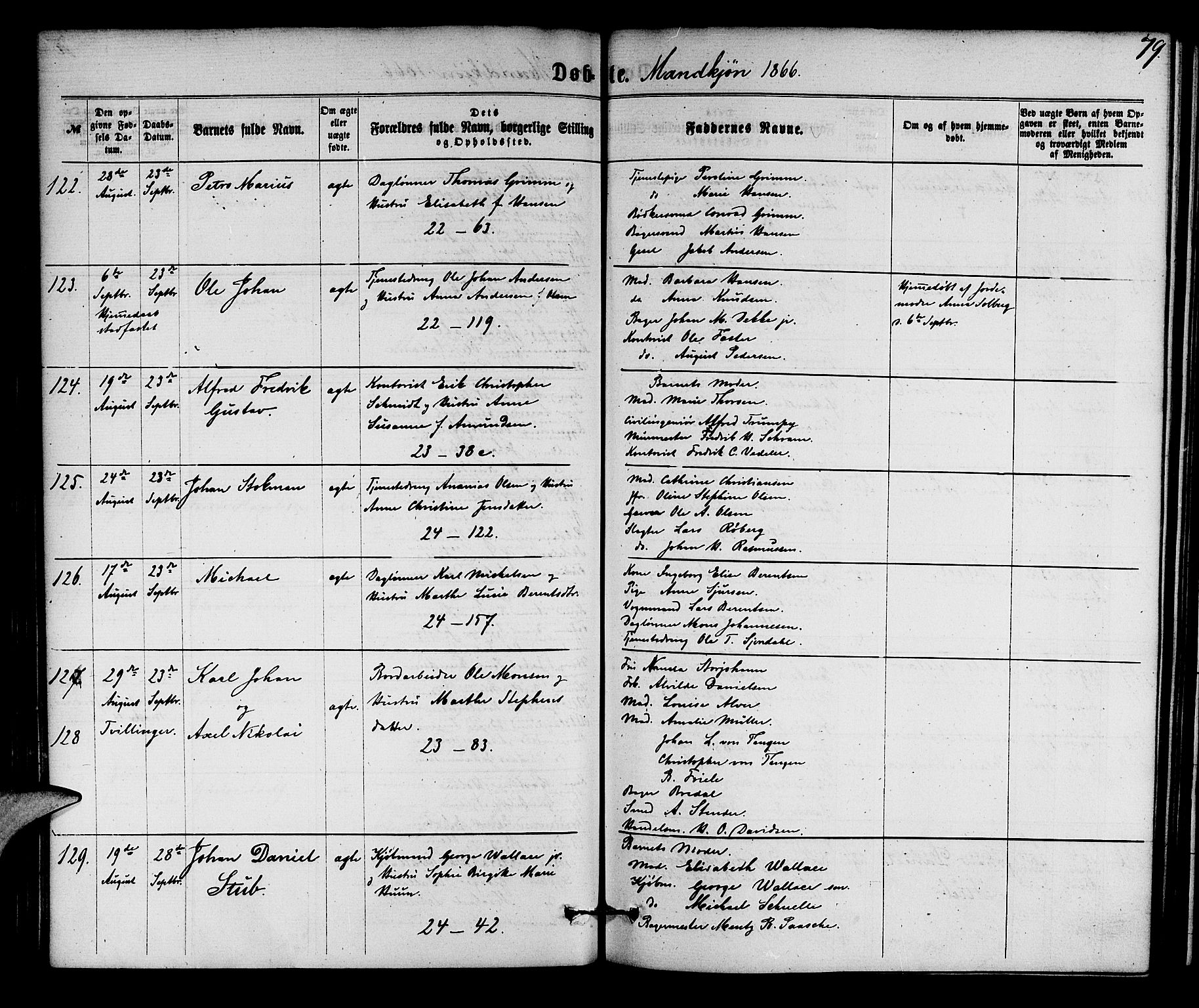 Korskirken sokneprestembete, SAB/A-76101/H/Hab: Parish register (copy) no. B 5, 1863-1868, p. 79