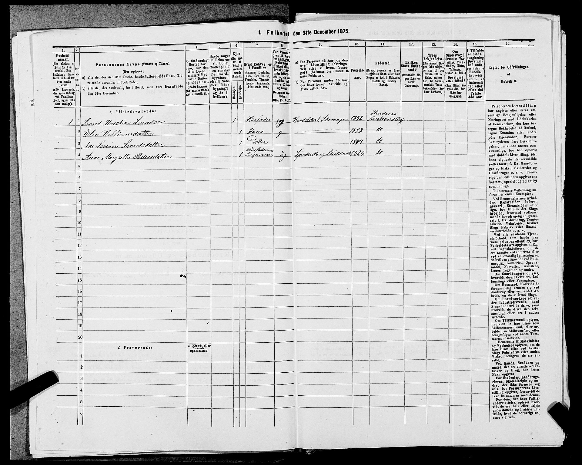 SAST, 1875 census for 1139P Nedstrand, 1875, p. 615