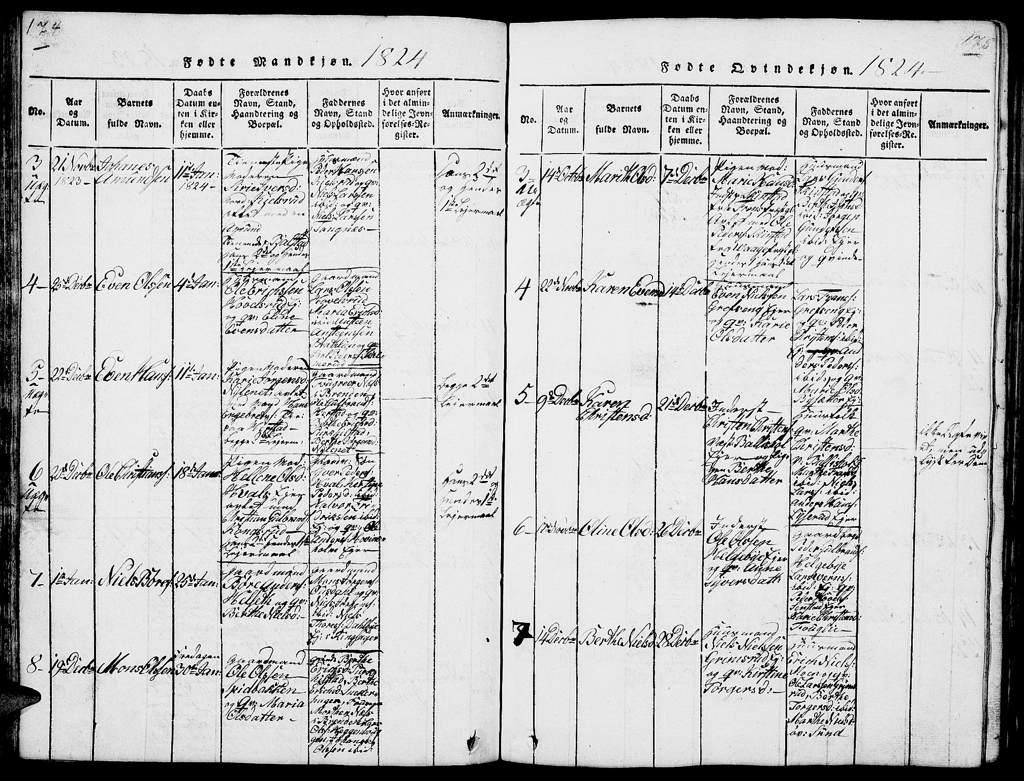 Nes prestekontor, Hedmark, AV/SAH-PREST-020/L/La/L0003: Parish register (copy) no. 3, 1814-1831, p. 174-175