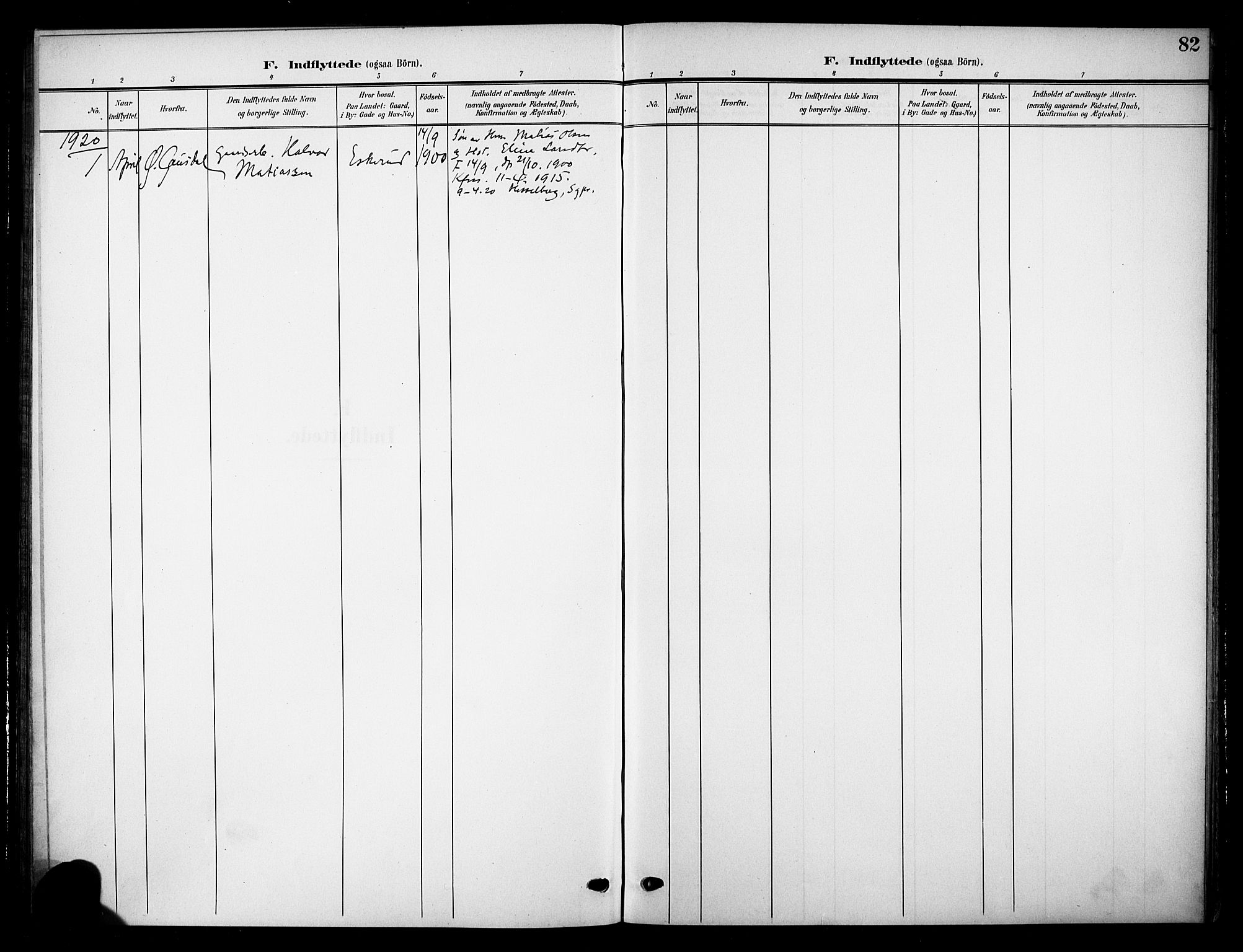 Nes prestekontor, Hedmark, AV/SAH-PREST-020/K/Ka/L0012: Parish register (official) no. 12, 1906-1920, p. 82